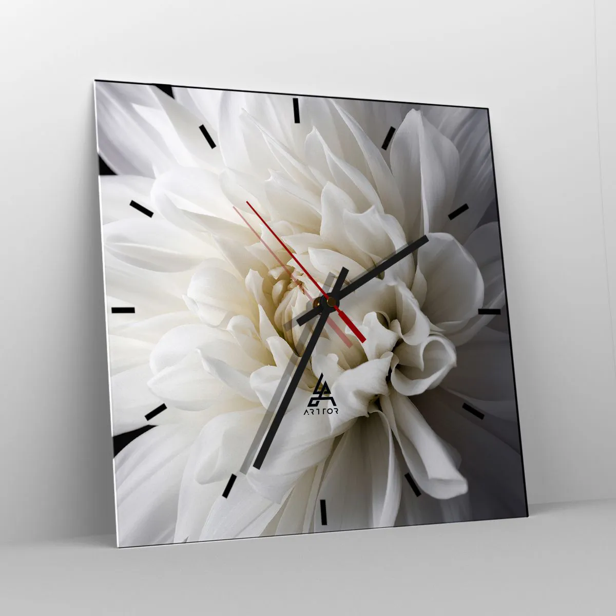 Wall clock - Clock on glass - Bride's Morning - 30x30 cm