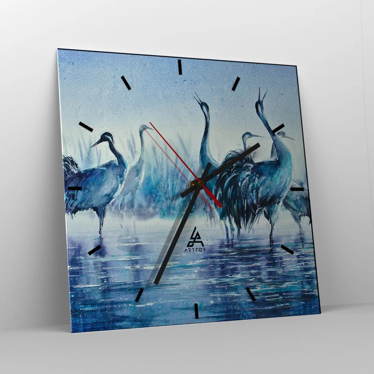 Ceas de perete - Ceas pe sticlă - Întâlnirea de dimineață - 30x30 cm