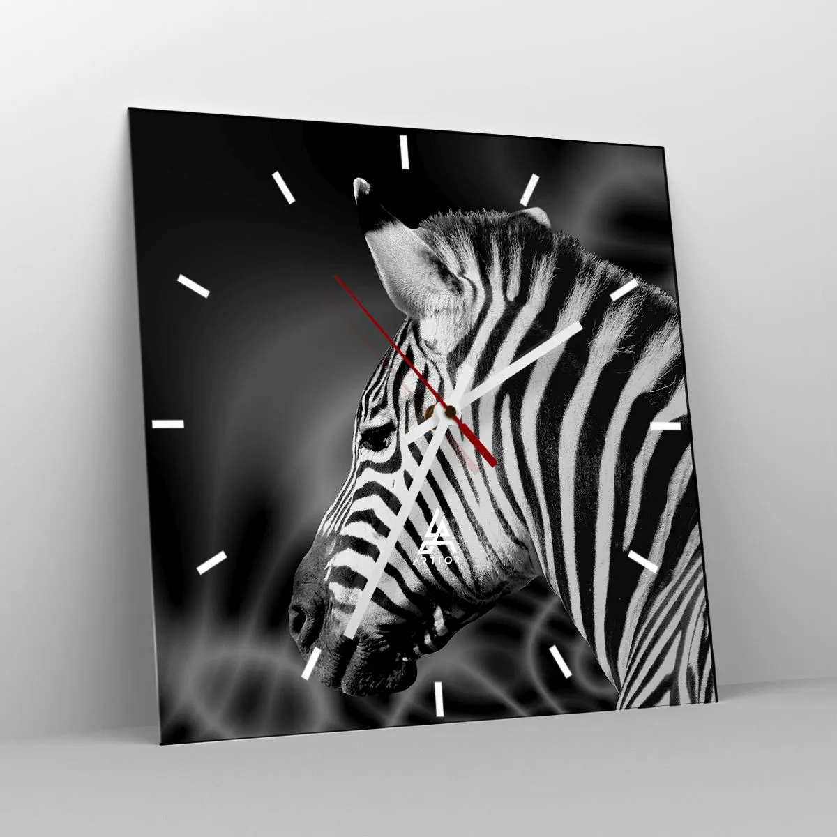 Reloj de pared - Reloj de vidrio - El blanco es blanco, el negro es negro - 40x40 cm