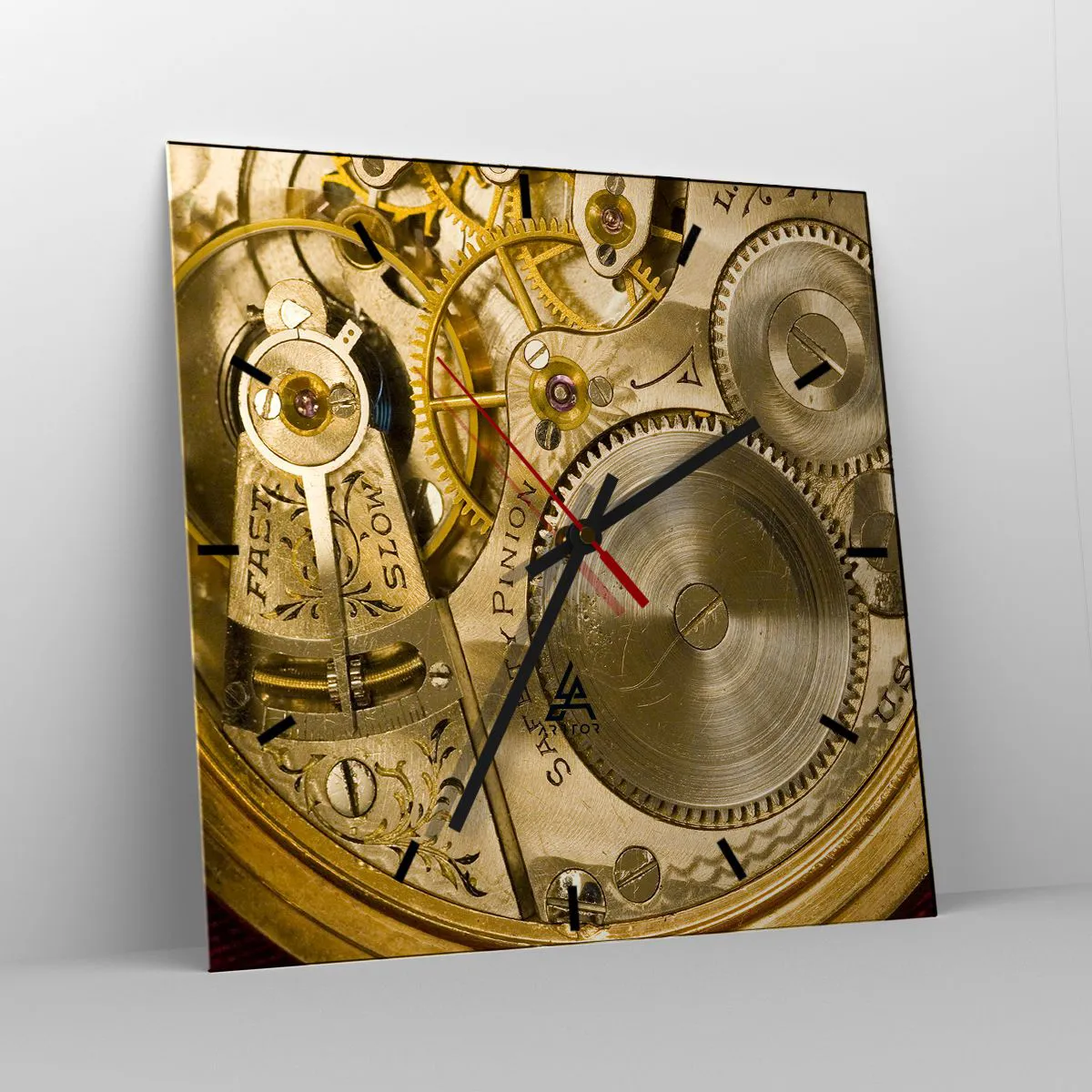 Wanduhr - Glasuhr - Geh mit der Zeit - 40x40 cm