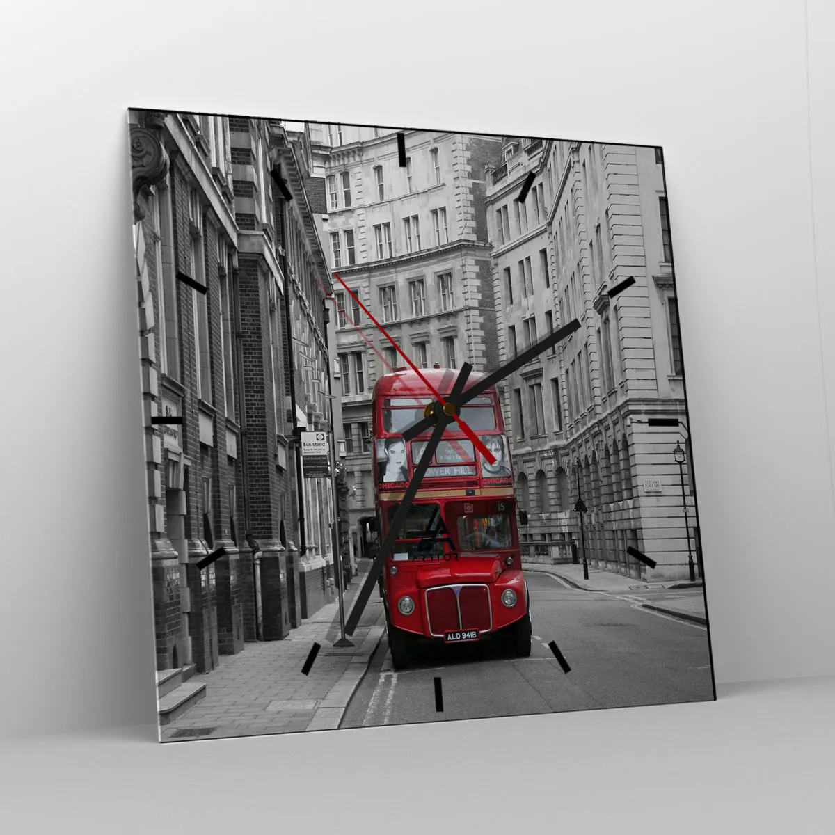 Wanduhr - Glasuhr - Der Alltag muss nicht grau sein - 40x40 cm