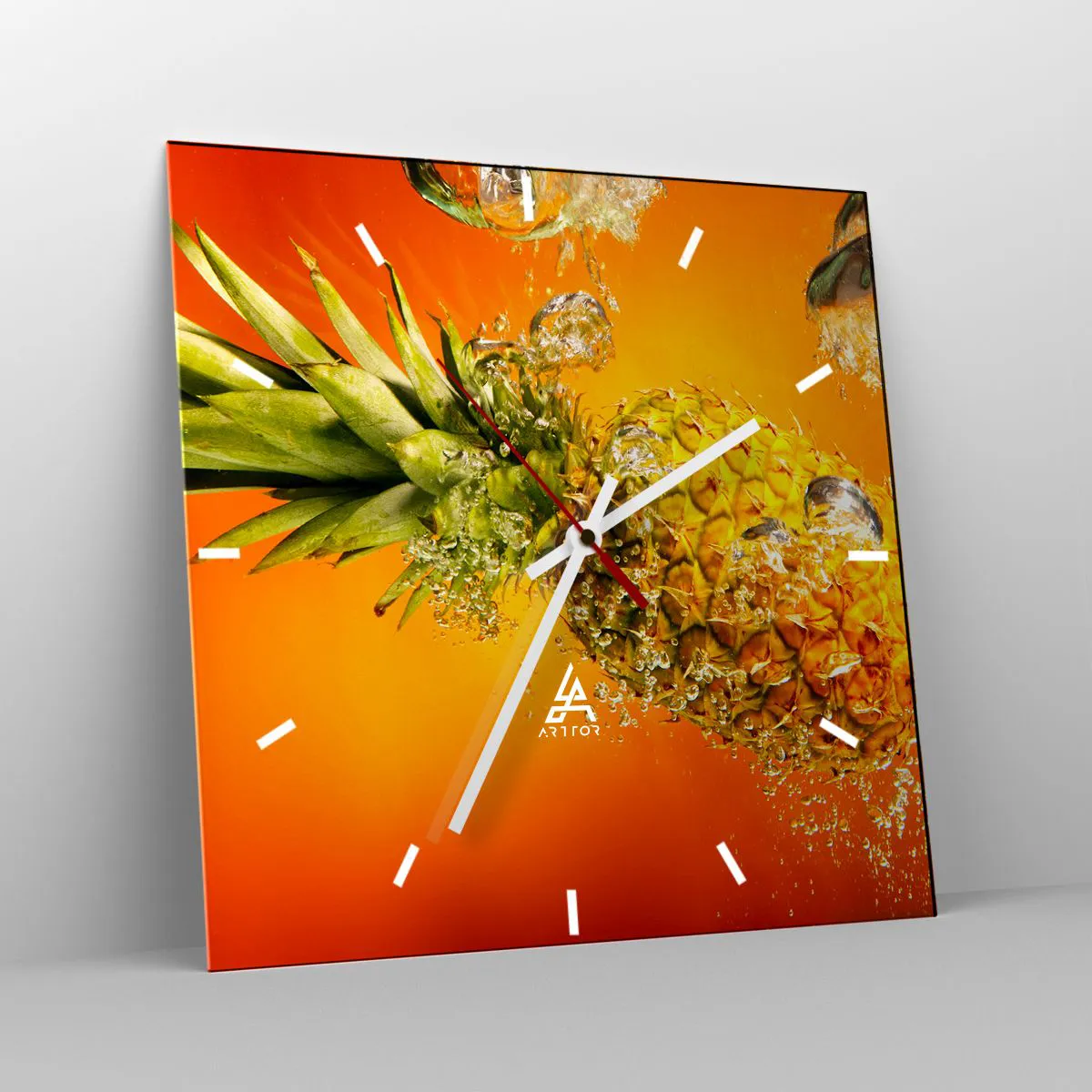 Reloj de pared - Reloj de vidrio - Jugosa frescura tropical - 40x40 cm