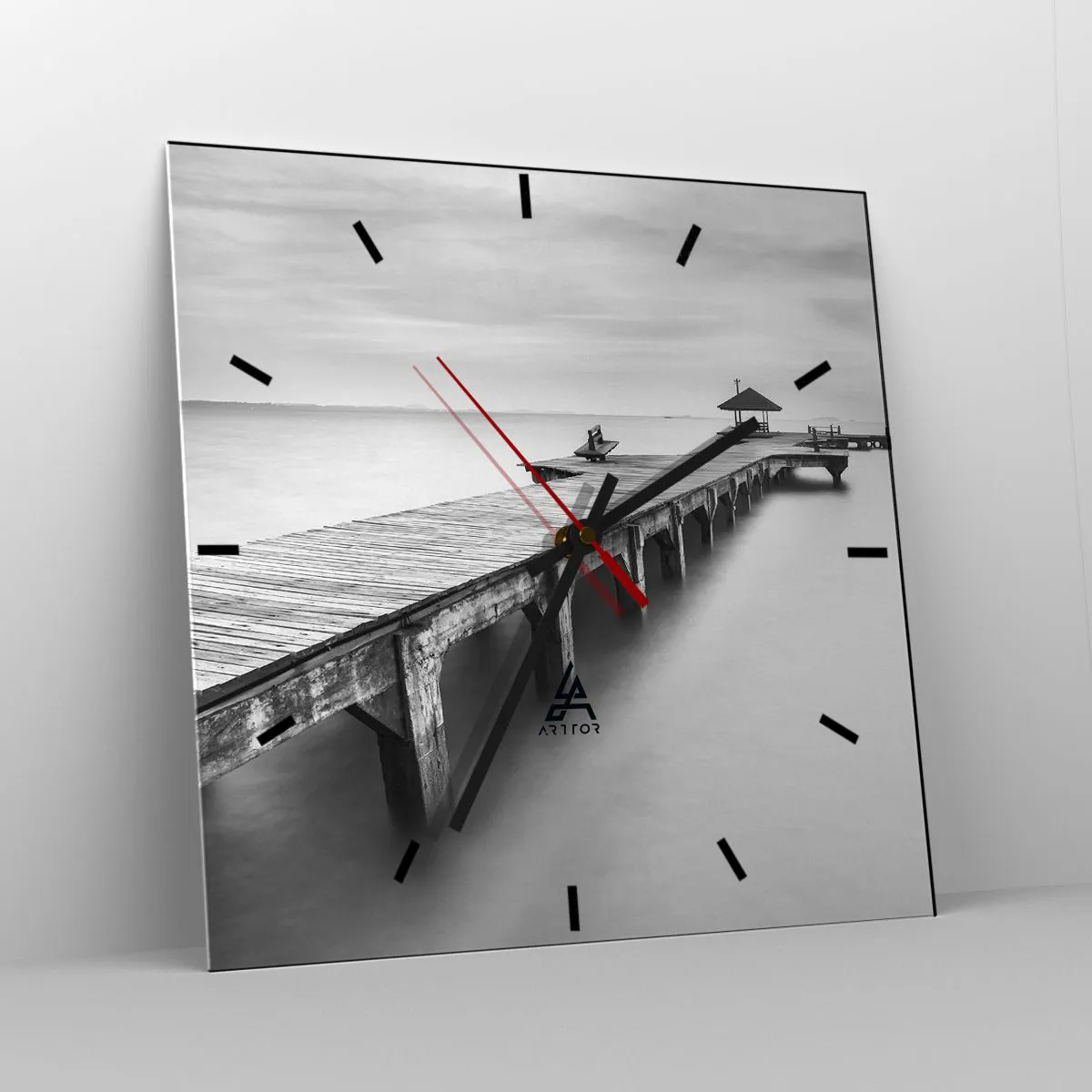 Wanduhr - Glasuhr - In die Ferne - 40x40 cm