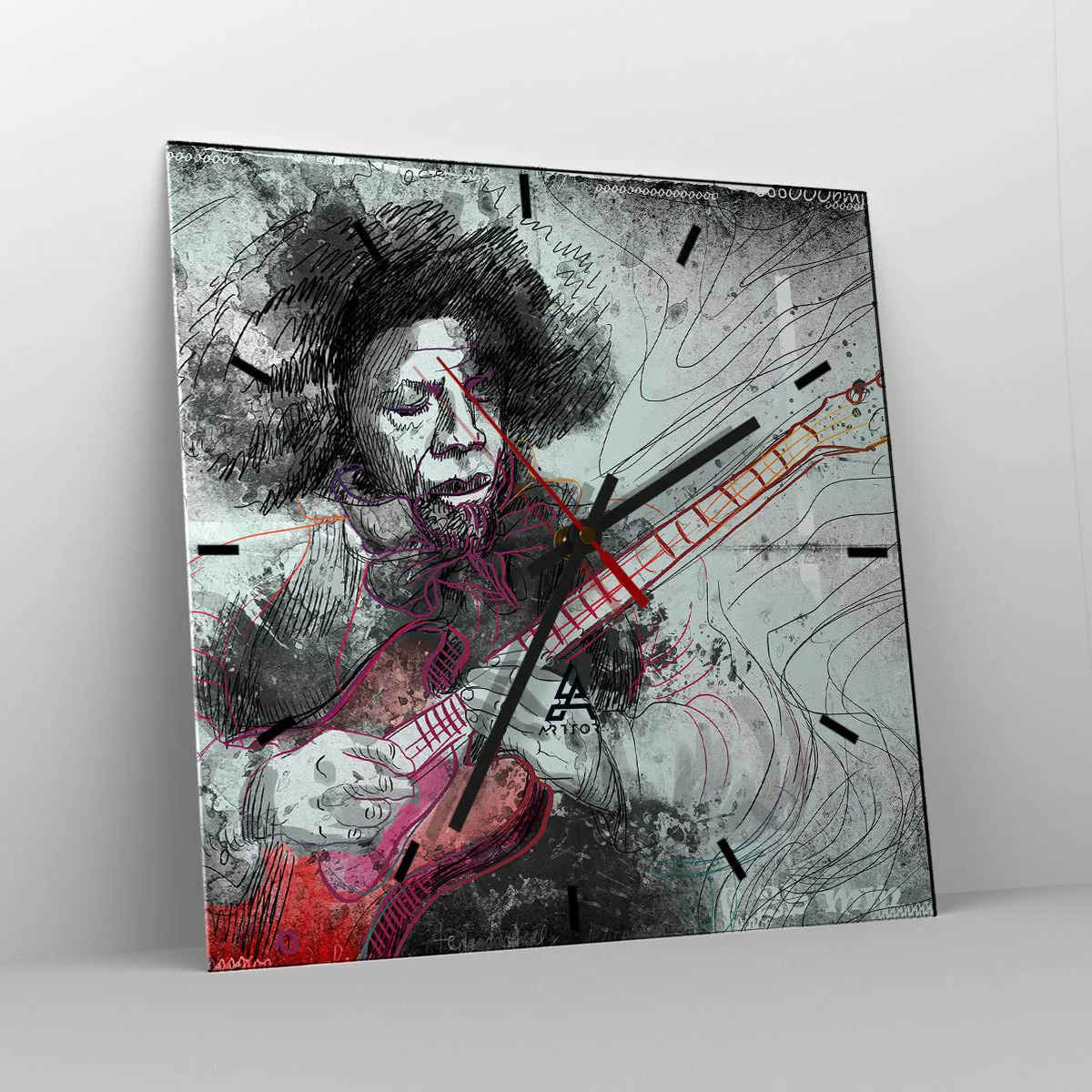 Nástenné hodiny - Na vlnách hudby - 40x40 cm