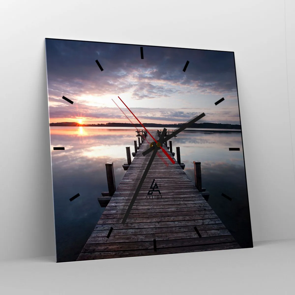 Ceas de perete - Ceas pe sticlă - Granița tăcută dintre zi și noapte - 40x40 cm