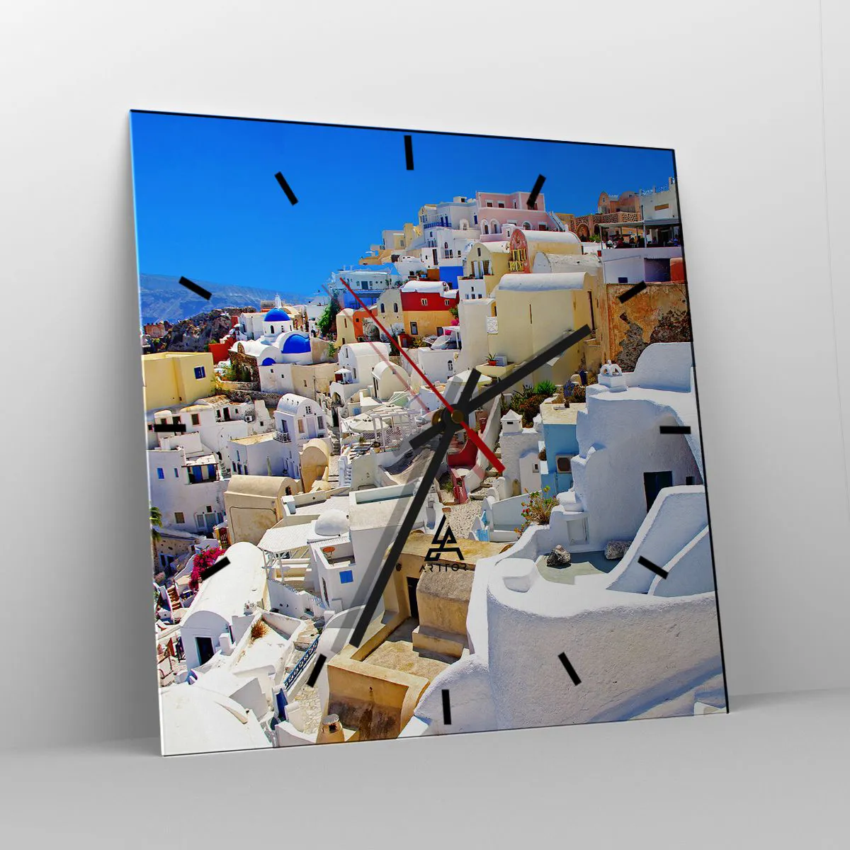 Relógio de parede - Relógio em vidro - O sonho de um verão grego - 40x40 cm