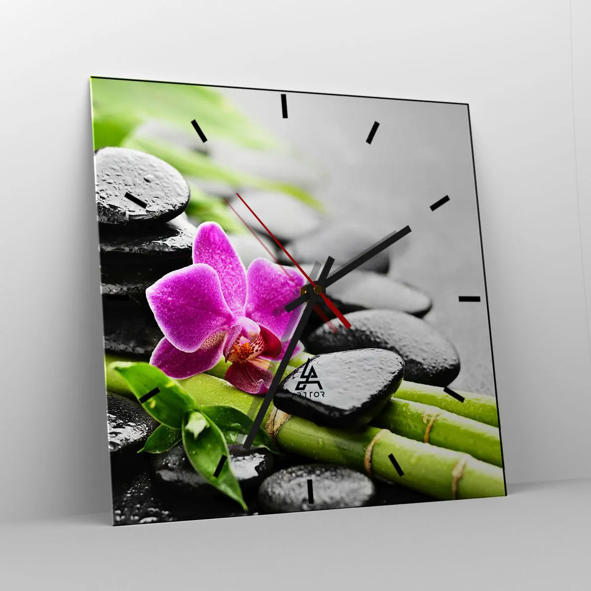 Ceas de perete - Ceas pe sticlă - Într-un echilibru pașnic - 40x40 cm