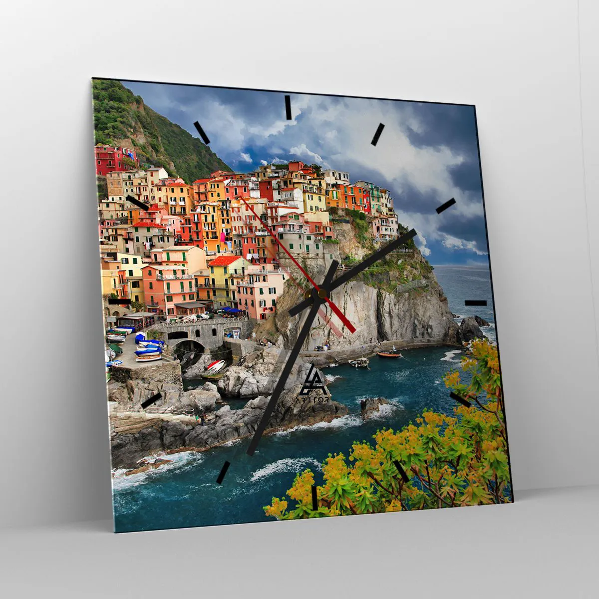 Wanduhr - Glasuhr - Eine Gruppe umarmt die Felsen - 40x40 cm