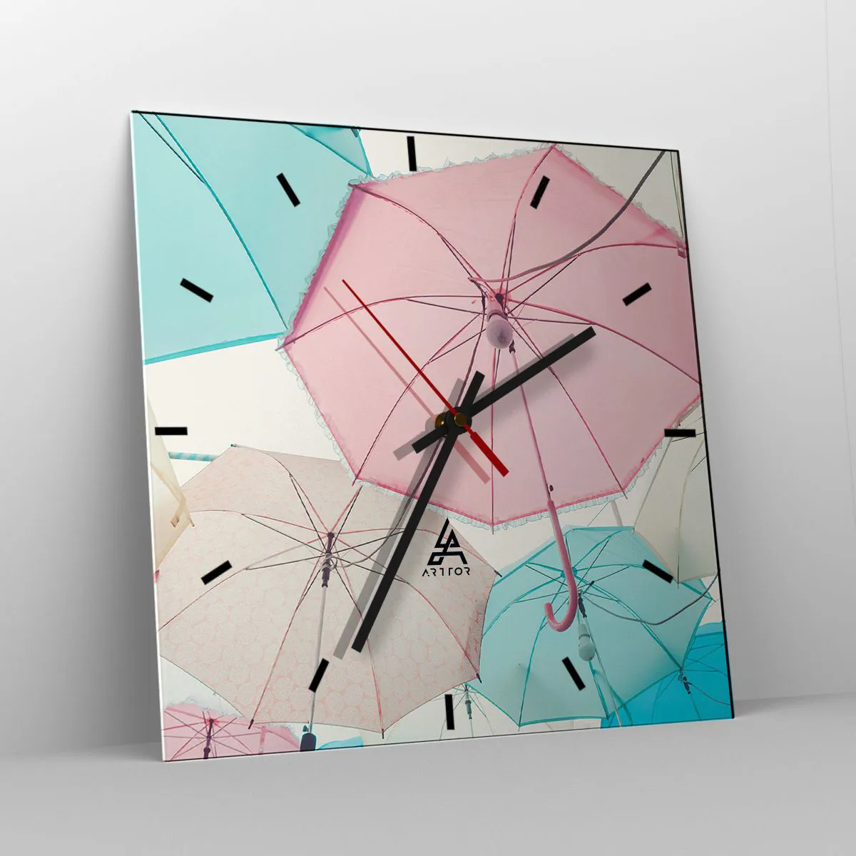 Zegar ścienny - Czasem słońce, czasem deszcz - 40x40 cm