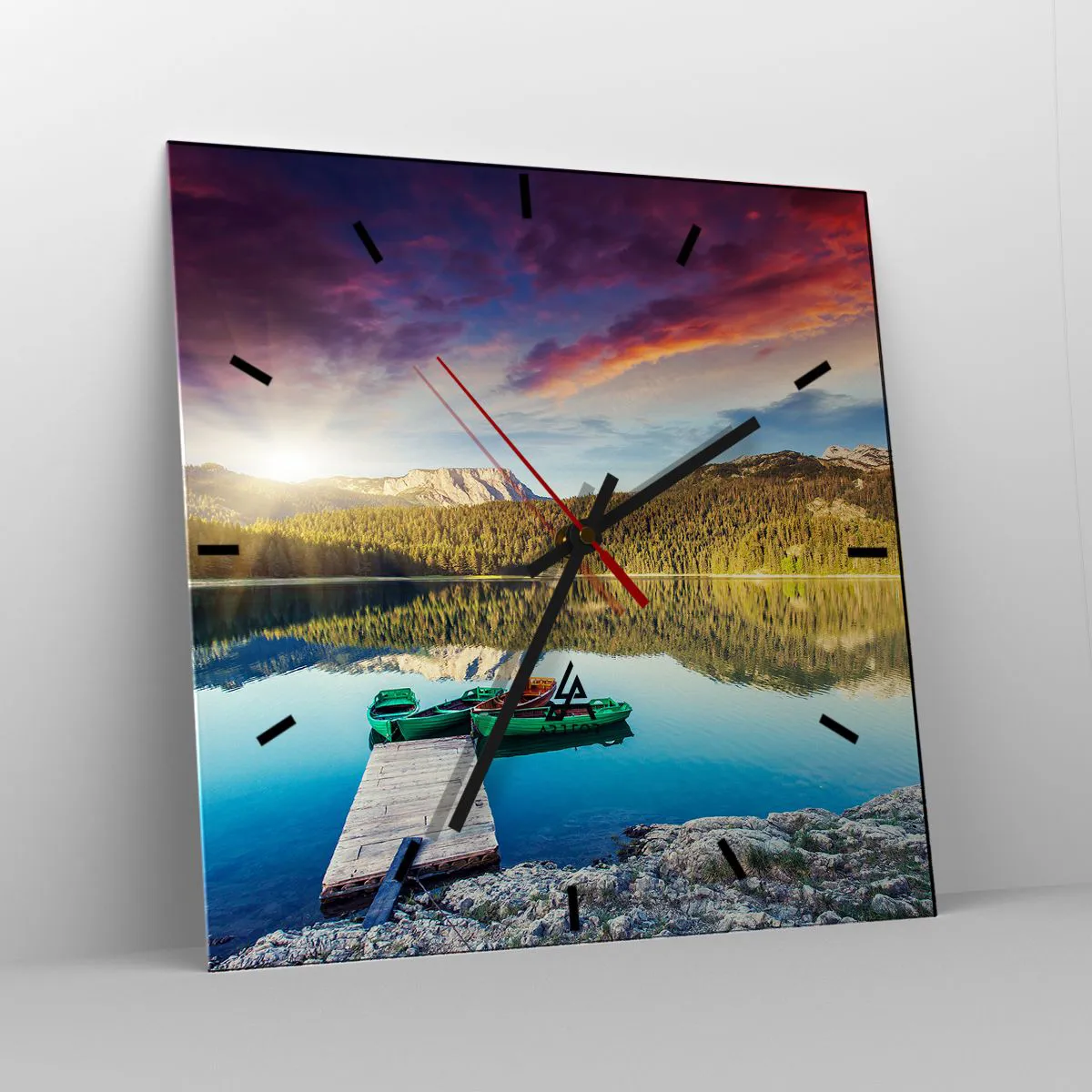Ceas de perete - Ceas pe sticlă - Spre o apă netedă ca o oglindă - 40x40 cm