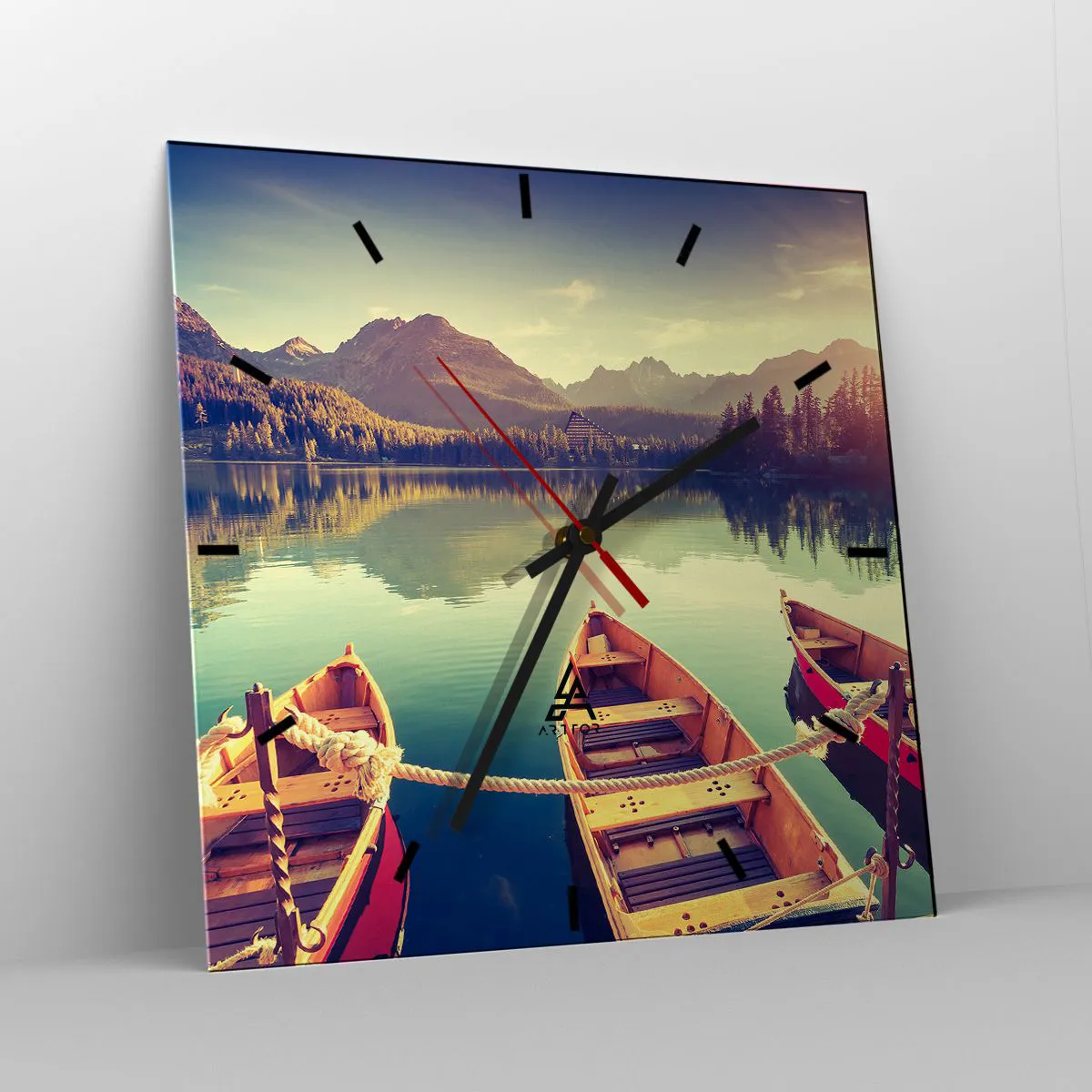 Wanduhr - Glasuhr - Lebe nach ihren Gesetzen - 40x40 cm