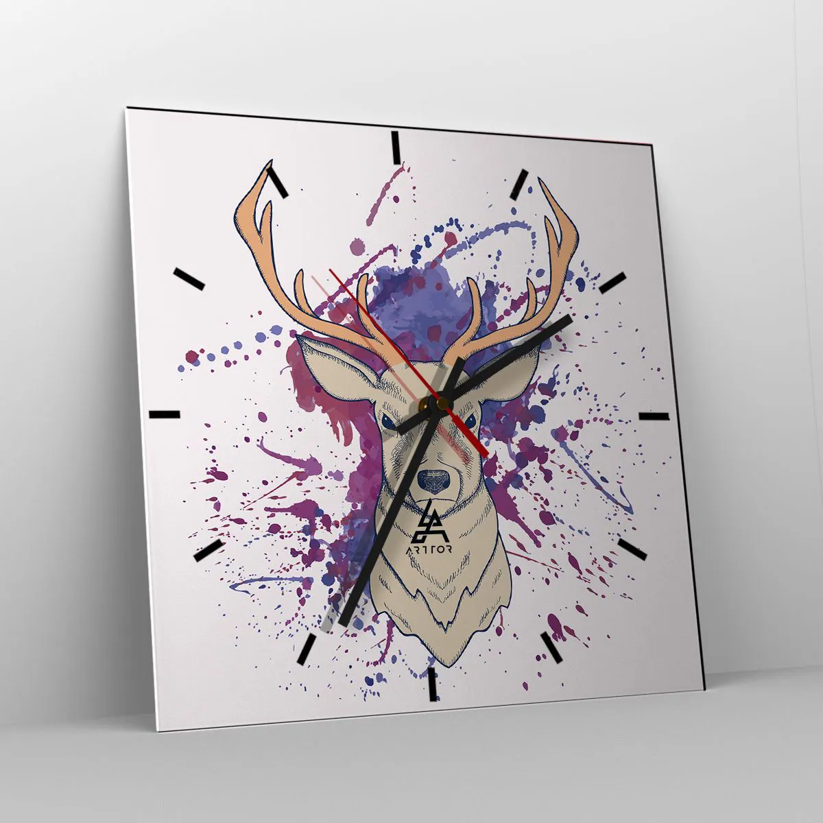 Ceas de perete - Ceas pe sticlă - Curaj și echilibru - 40x40 cm