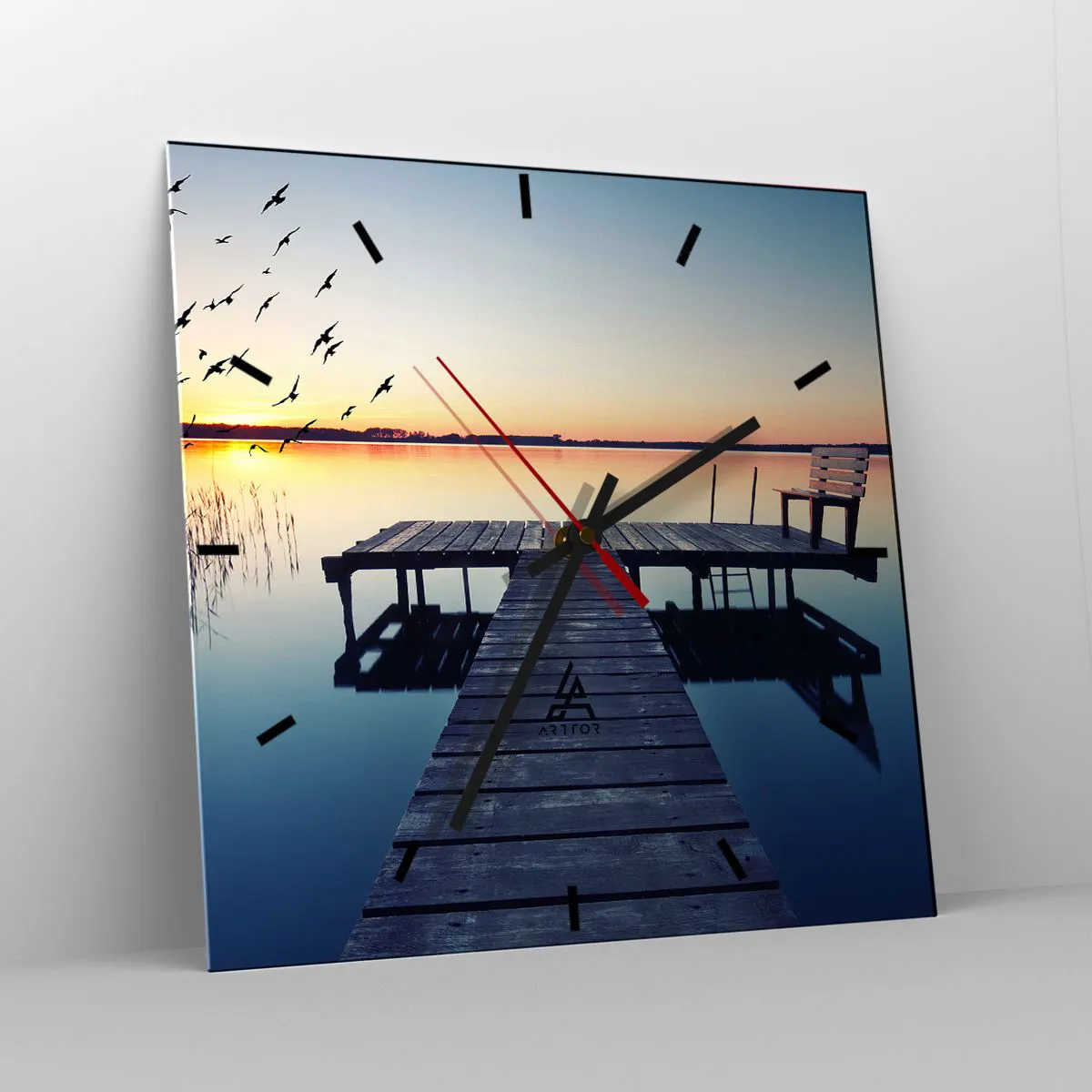 Väggklocka - Klocka på glas - Det var en bra dag - 40x40 cm