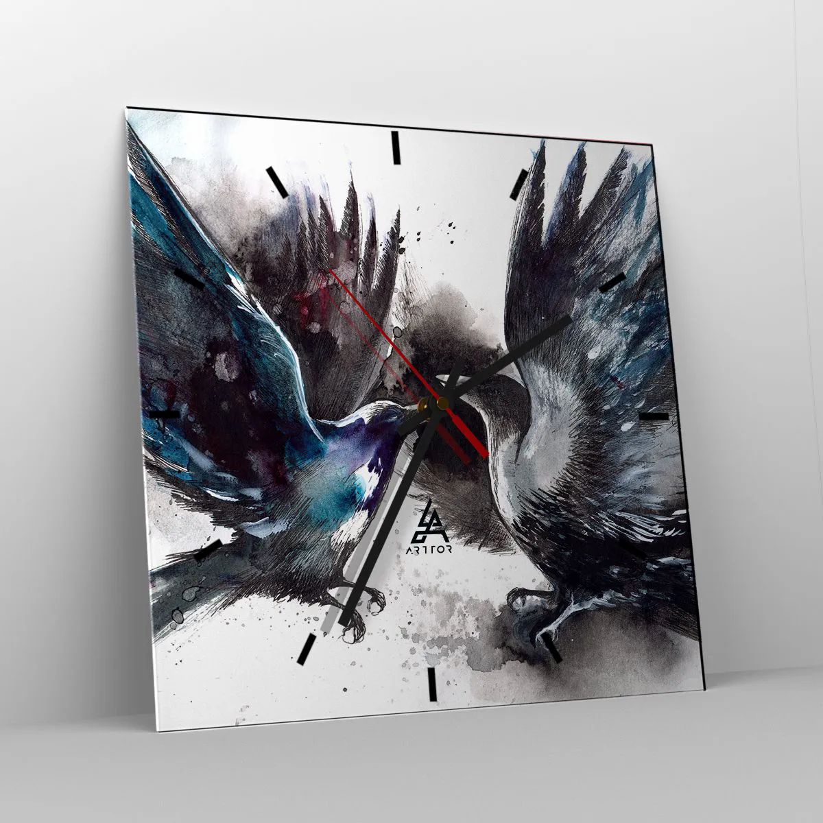 Vægur, Uret - En ravn til en ravn... - 40x40 cm