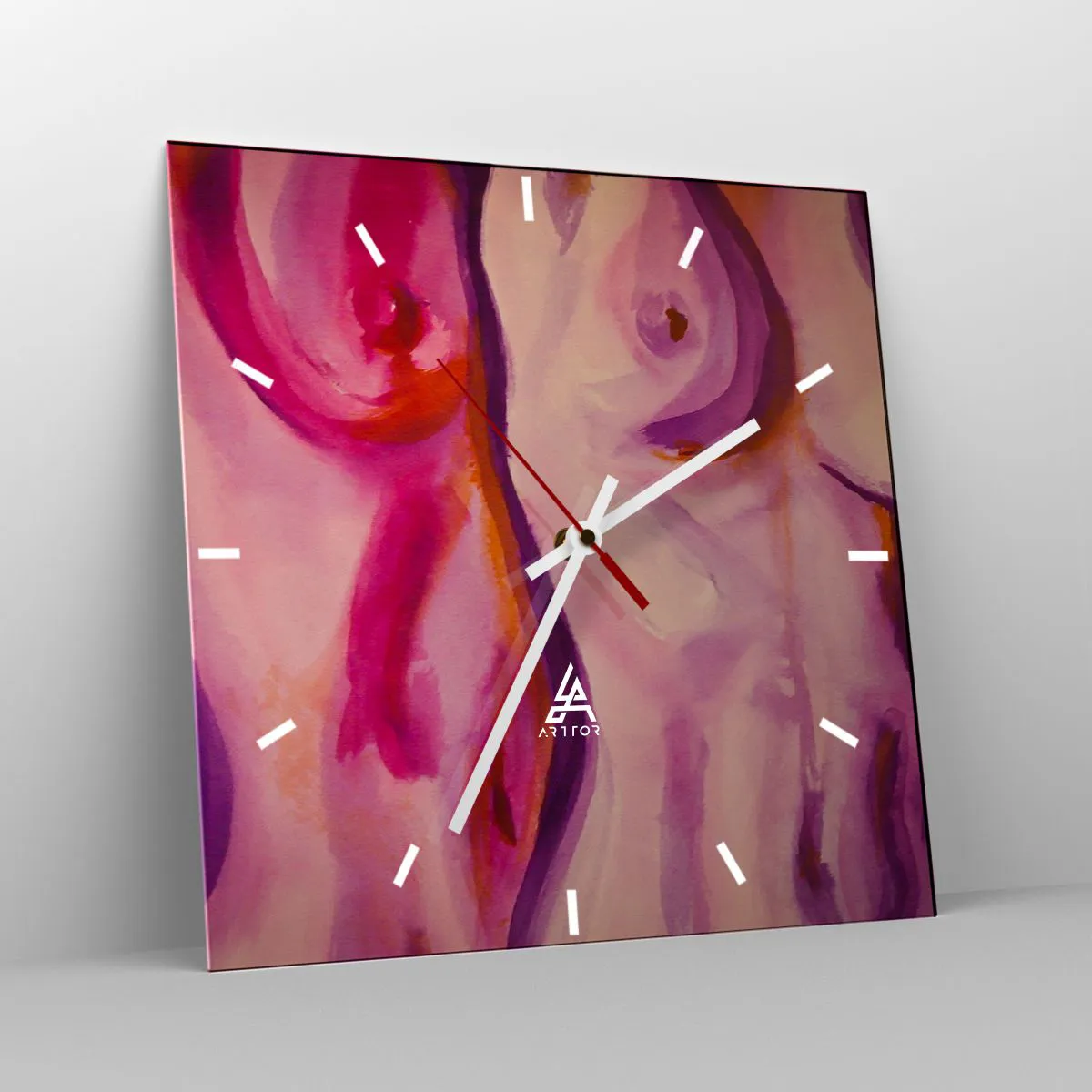 Wanduhr - Glasuhr - Ode an die Weiblichkeit - 40x40 cm