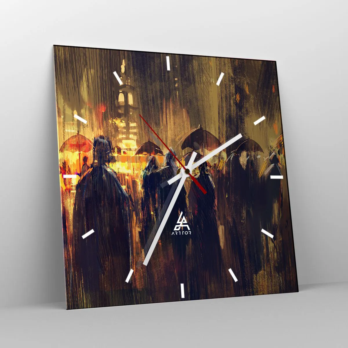 Wanduhr - Glasuhr - Anhänger des Regens - 40x40 cm