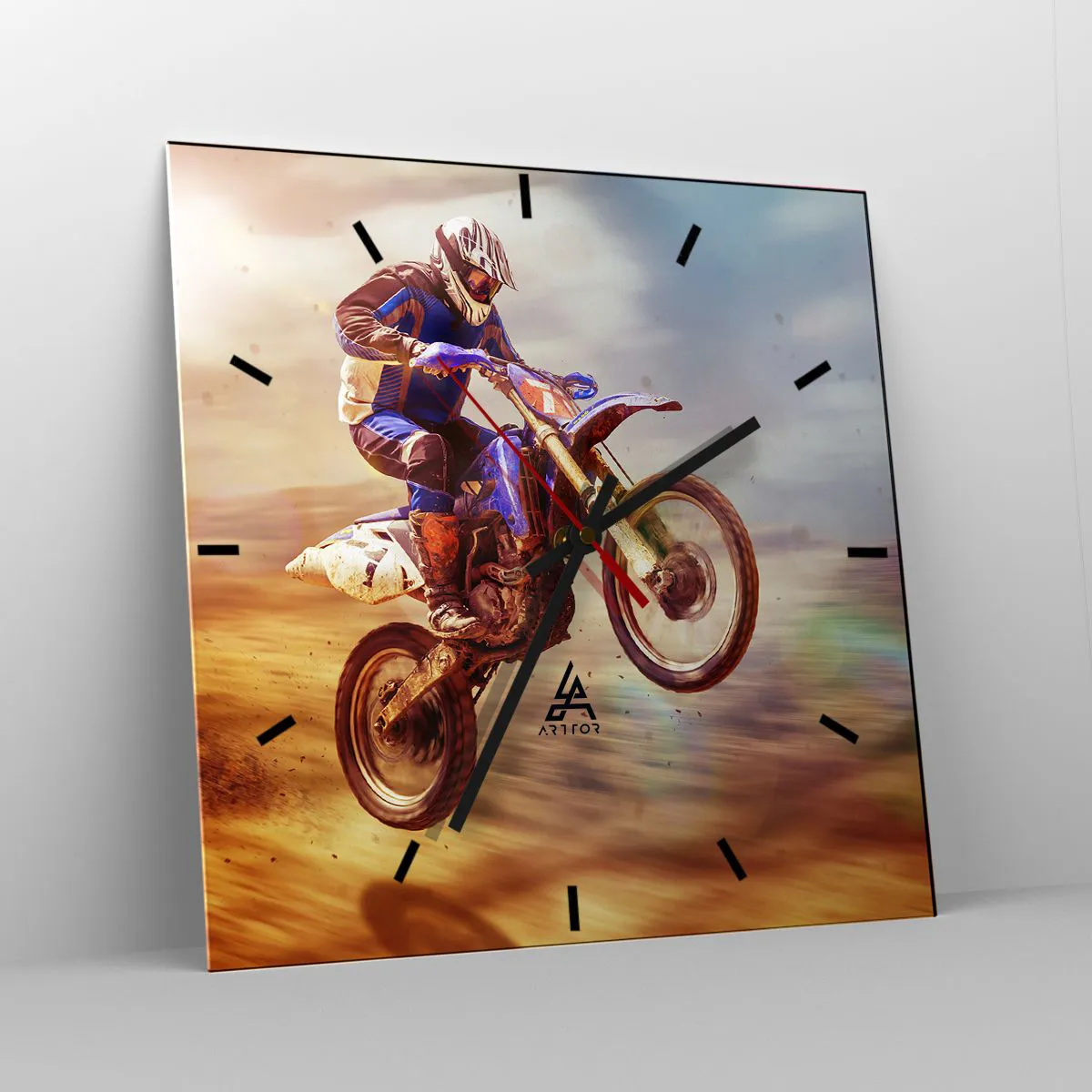 Zegar ścienny - Motocyklowy zawrót głowy - 40x40 cm