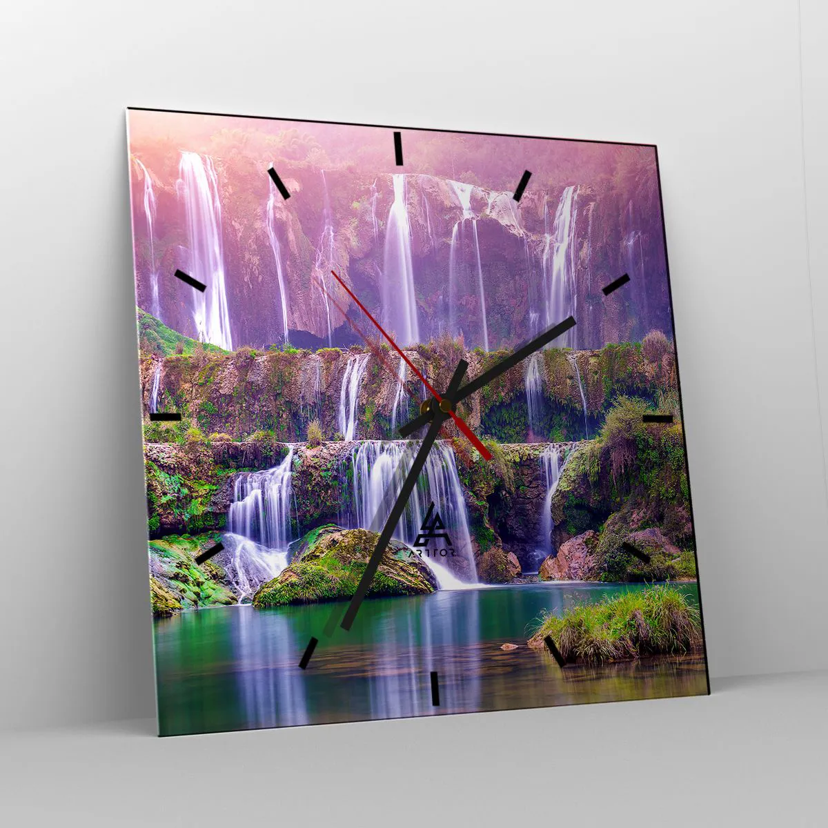 Wanduhr - Glasuhr - Treppe zum Himmel - 40x40 cm