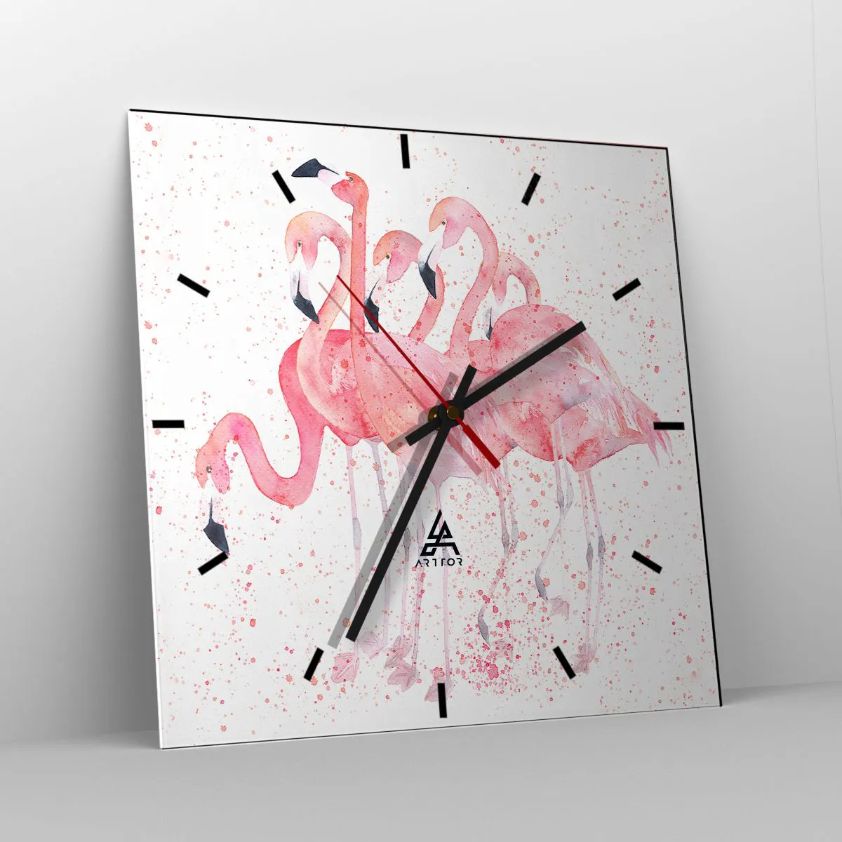 Nástenné hodiny - Ružový ansámbl - 40x40 cm