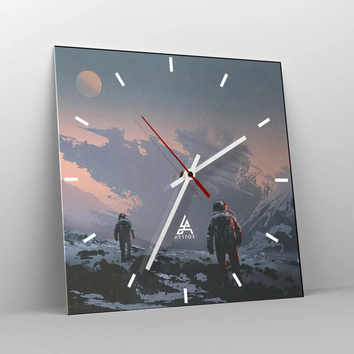 Wanduhr - Glasuhr - Unter einem unbekannten Stern - 40x40 cm