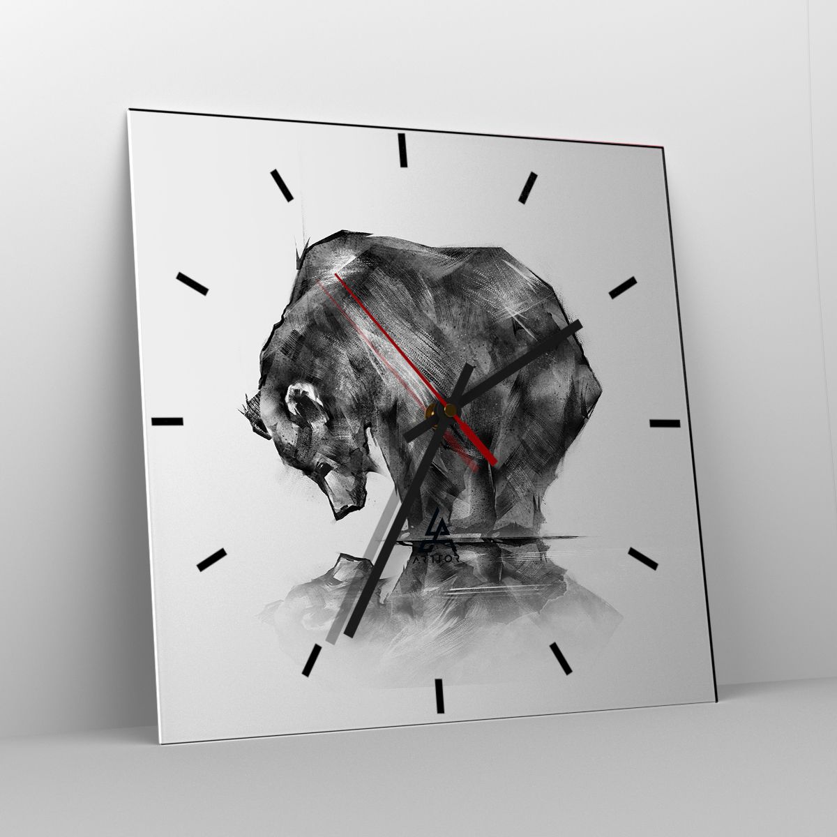Orologio da parete Arttor - Vista sull'infinito - Quadrante con trattini,  Forma: Quadrato - 40x40 cm - Astrazione, Arte, Marmo