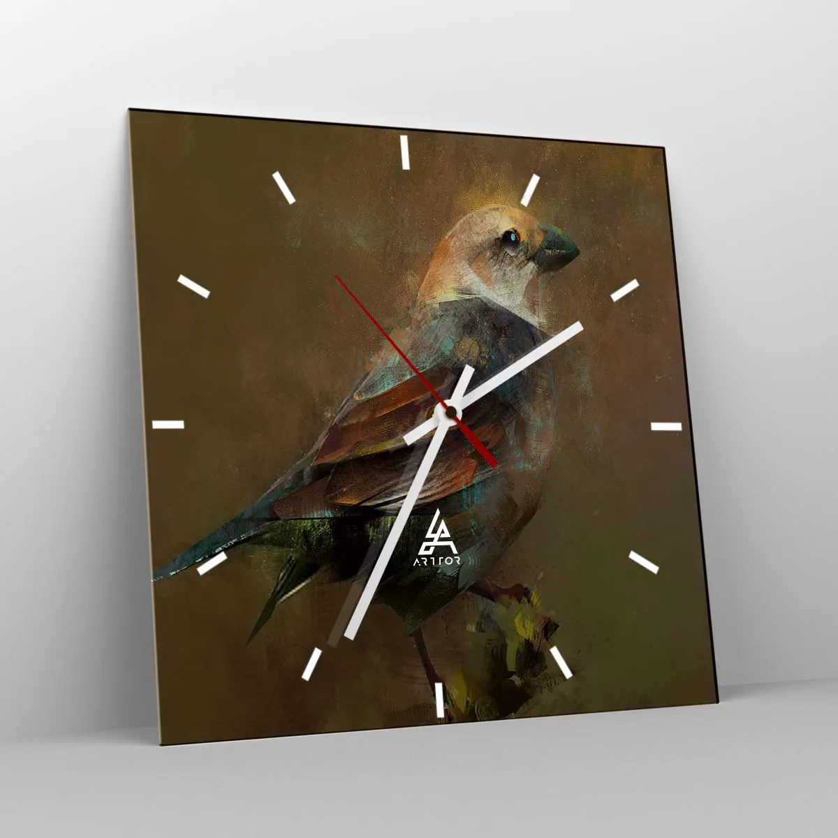 Orologio da parete - Orologio in Vetro - Passerotto, piccolo uccellino - 40x40 cm