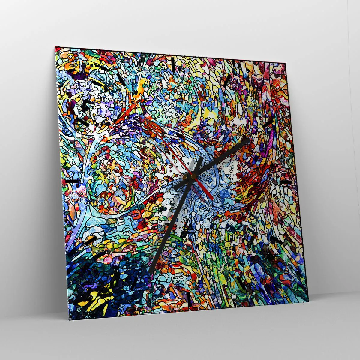 Reloj de pared - Reloj de vidrio - Vidriera - 40x40 cm