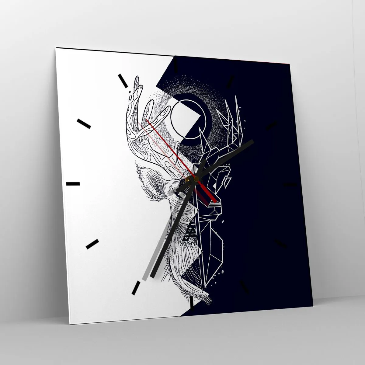 Orologio da parete - Orologio in Vetro - Lotta e unità degli opposti - 40x40 cm