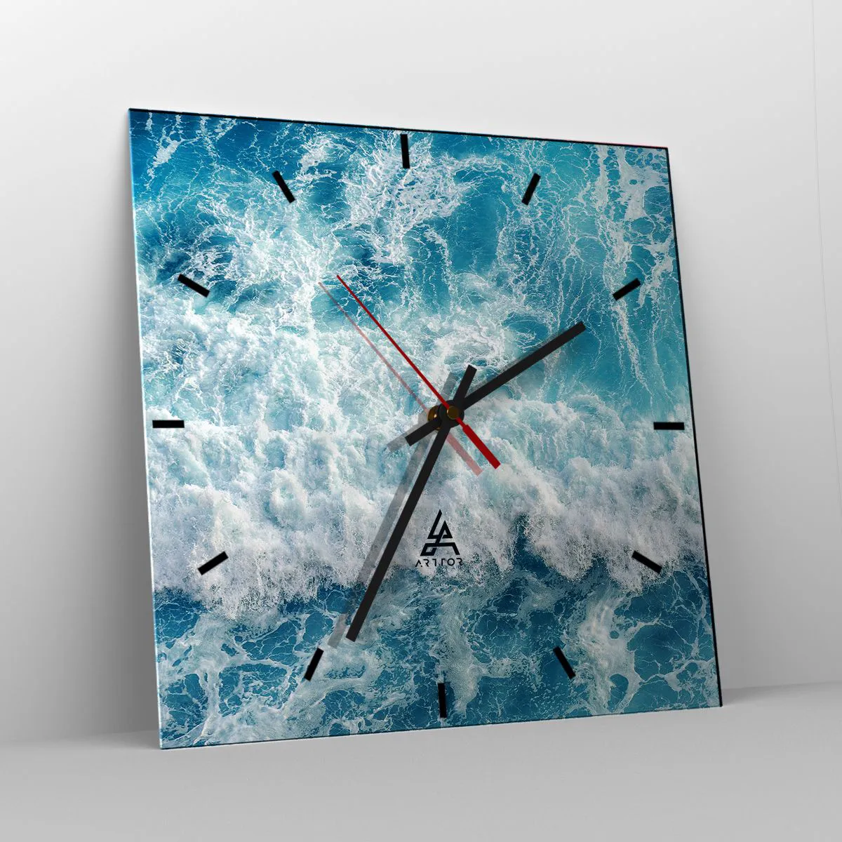 Reloj de pared - Reloj de vidrio - Alegre y con mucho brío - 40x40 cm