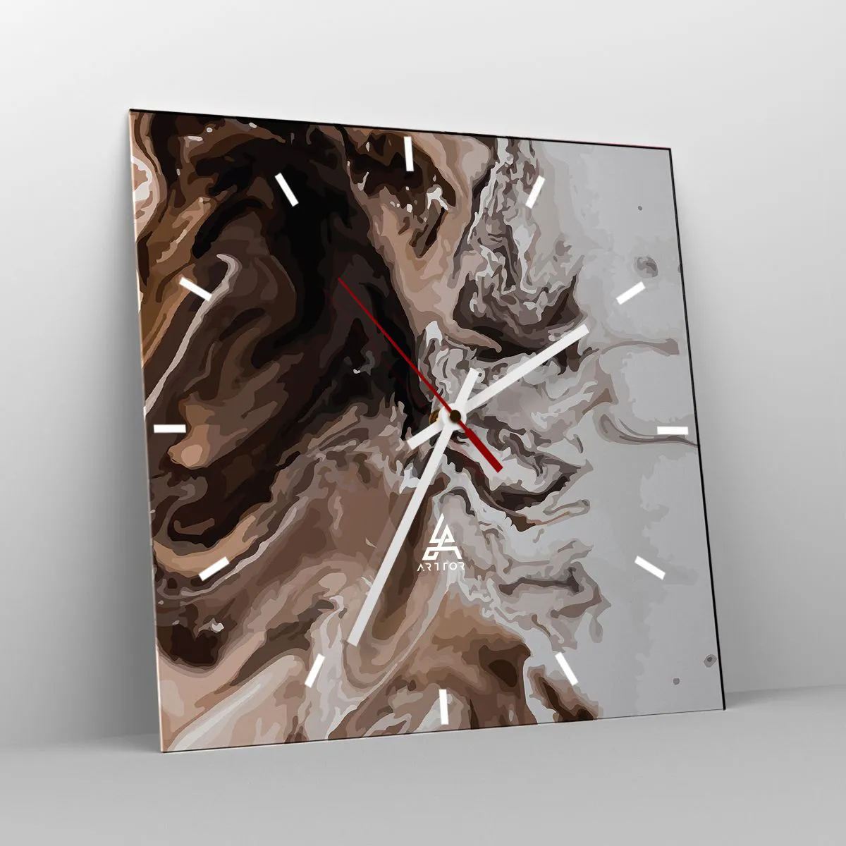 Ceas de perete - Ceas pe sticlă - Cadrilul culorilor - 40x40 cm