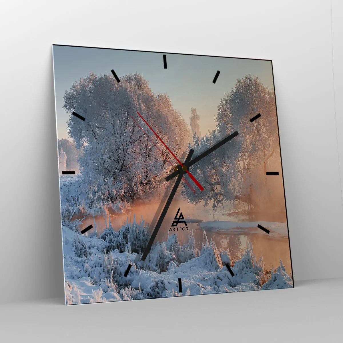 Nástenné hodiny - Všetko sa leskne v slnečnom kryštáli - 40x40 cm