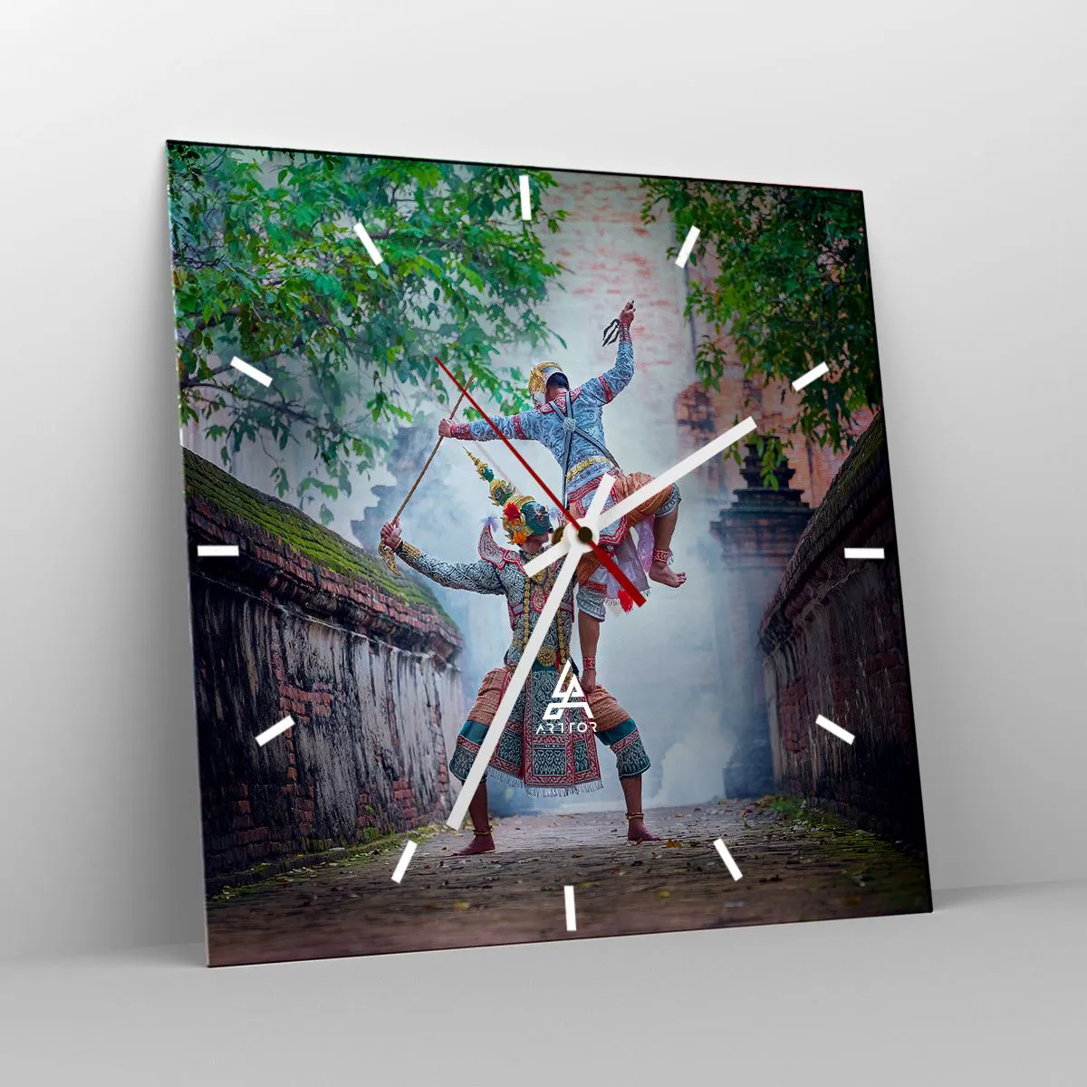 Väggklocka - Klocka på glas - Dödligt vacker dans - 40x40 cm