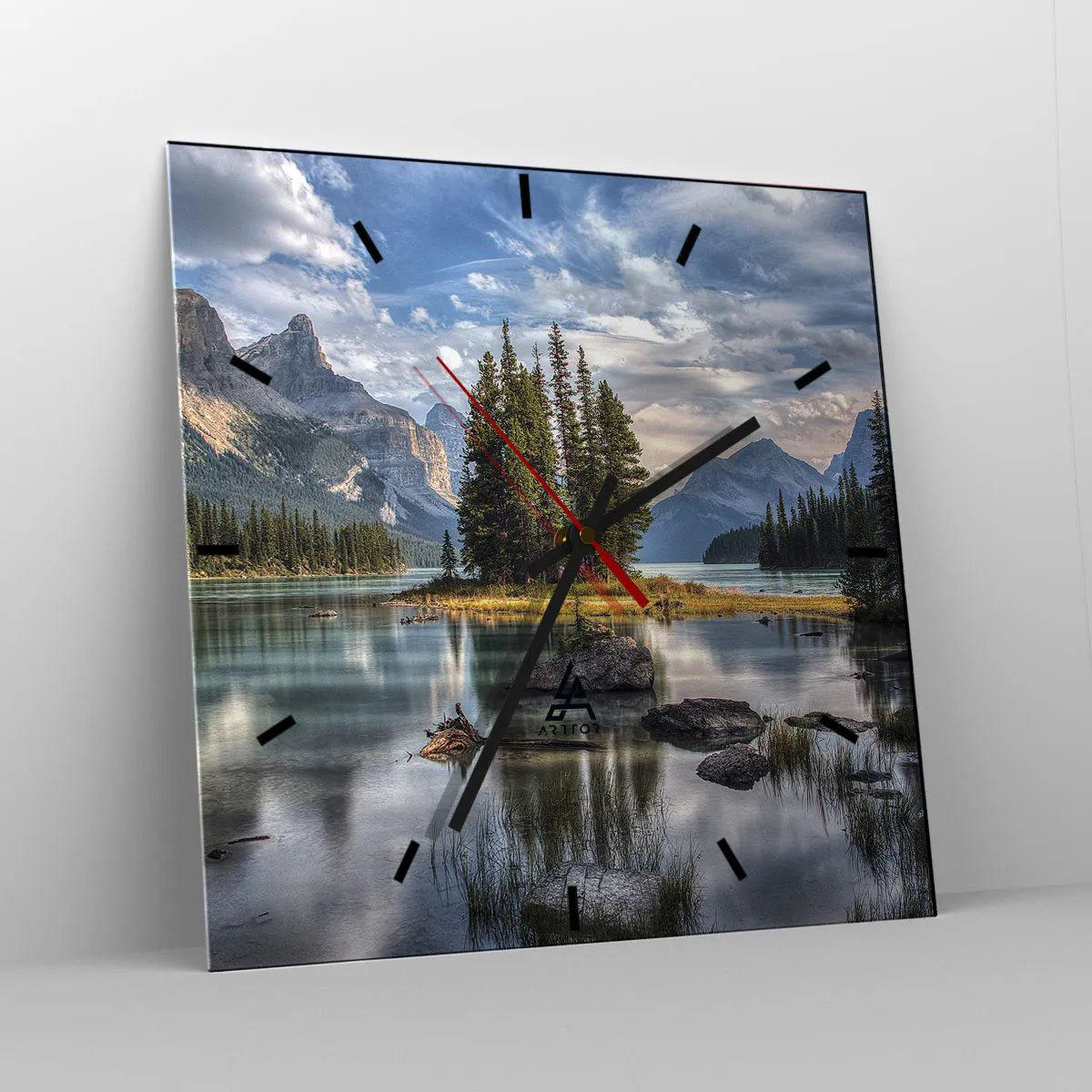 Wanduhr - Glasuhr - An dem tollen und sauberen Wasser ... - 40x40 cm