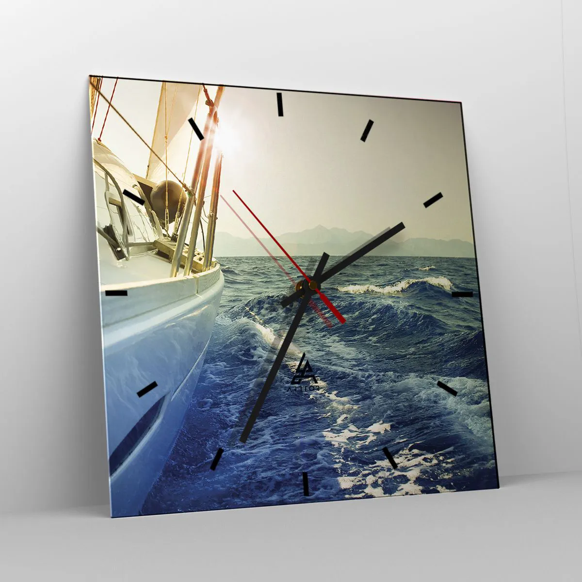 Ceas de perete - Ceas pe sticlă - După aventură - 40x40 cm