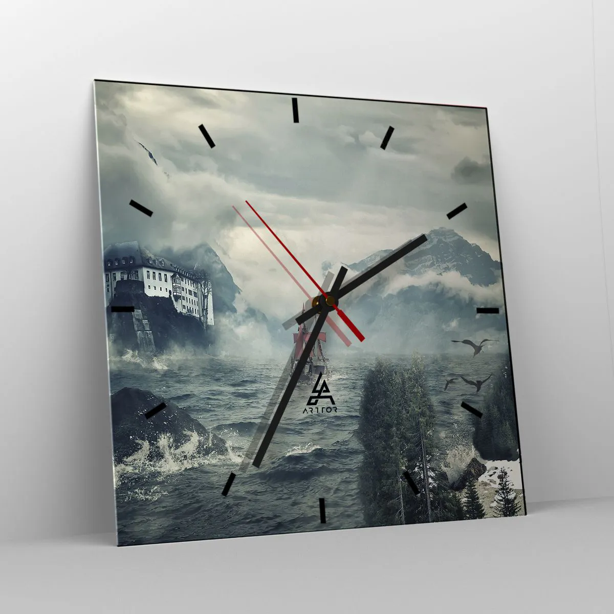 Zegar ścienny - Na magicznych wodach - 40x40 cm