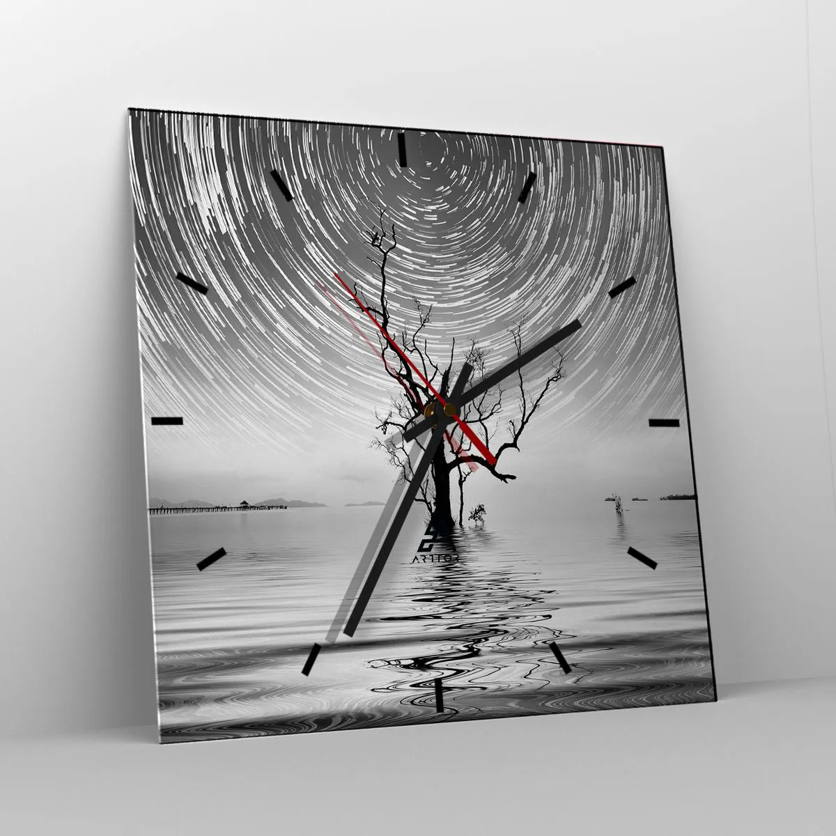 Ceas de perete - Ceas pe sticlă - O simfonie a naturii - 40x40 cm