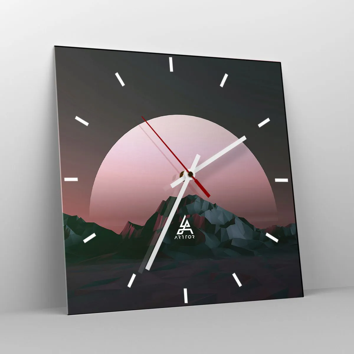 Ceas de perete - Ceas pe sticlă - Într-o galaxie învecinată - 40x40 cm