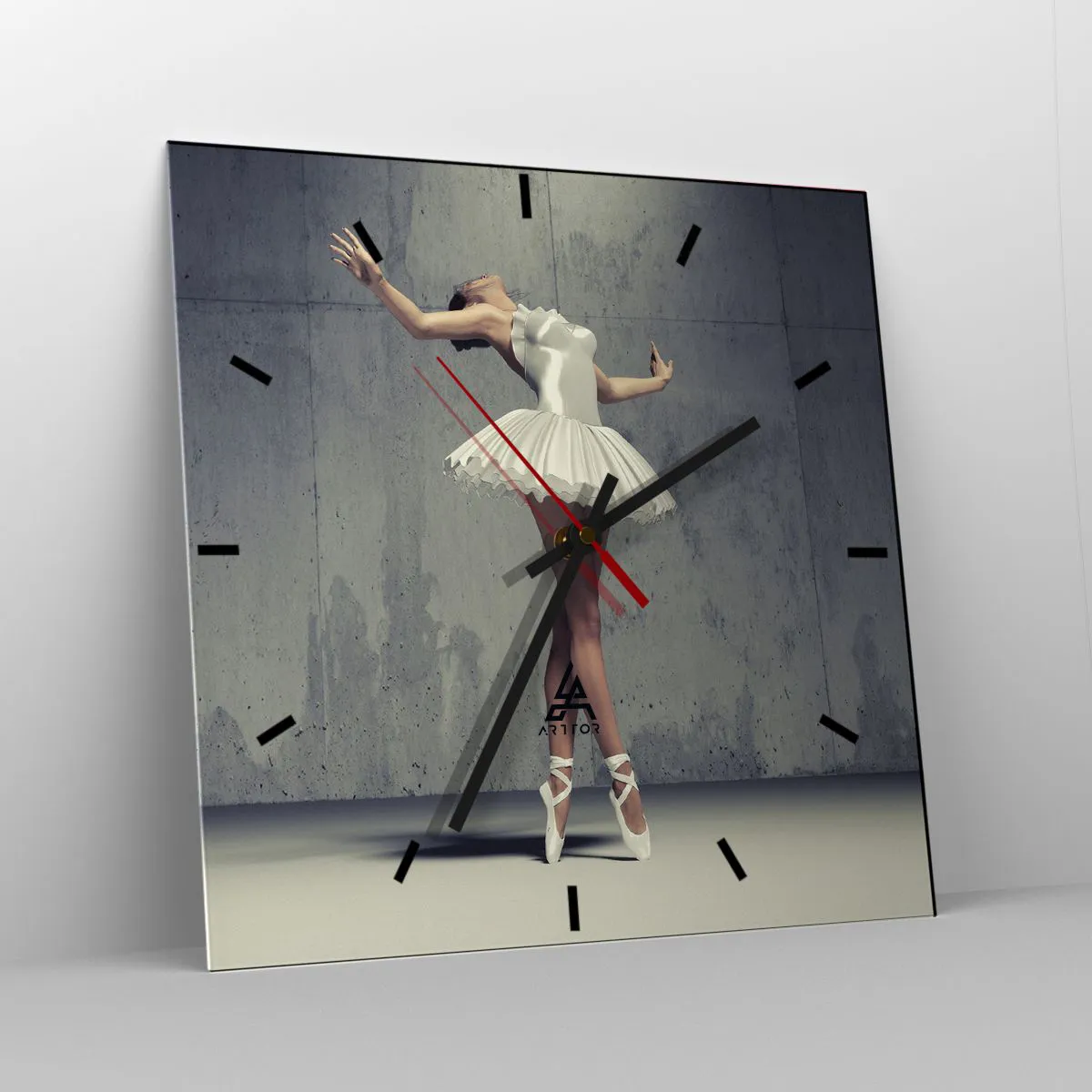 Reloj de pared - Reloj de vidrio - Ligero como un pájaro - 40x40 cm