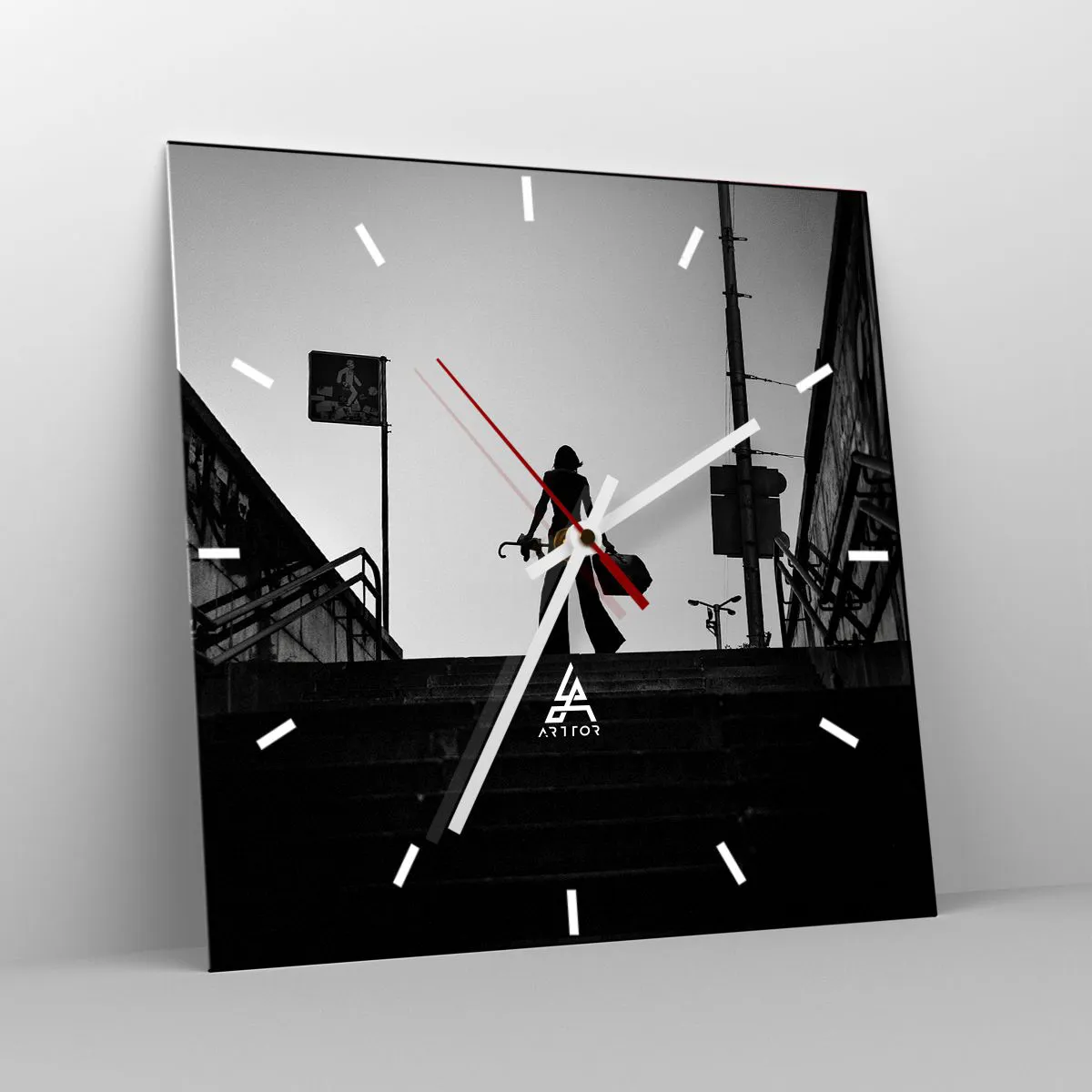 Horloge murale - Pendule murale - Pèlerinage urbain - 40x40 cm