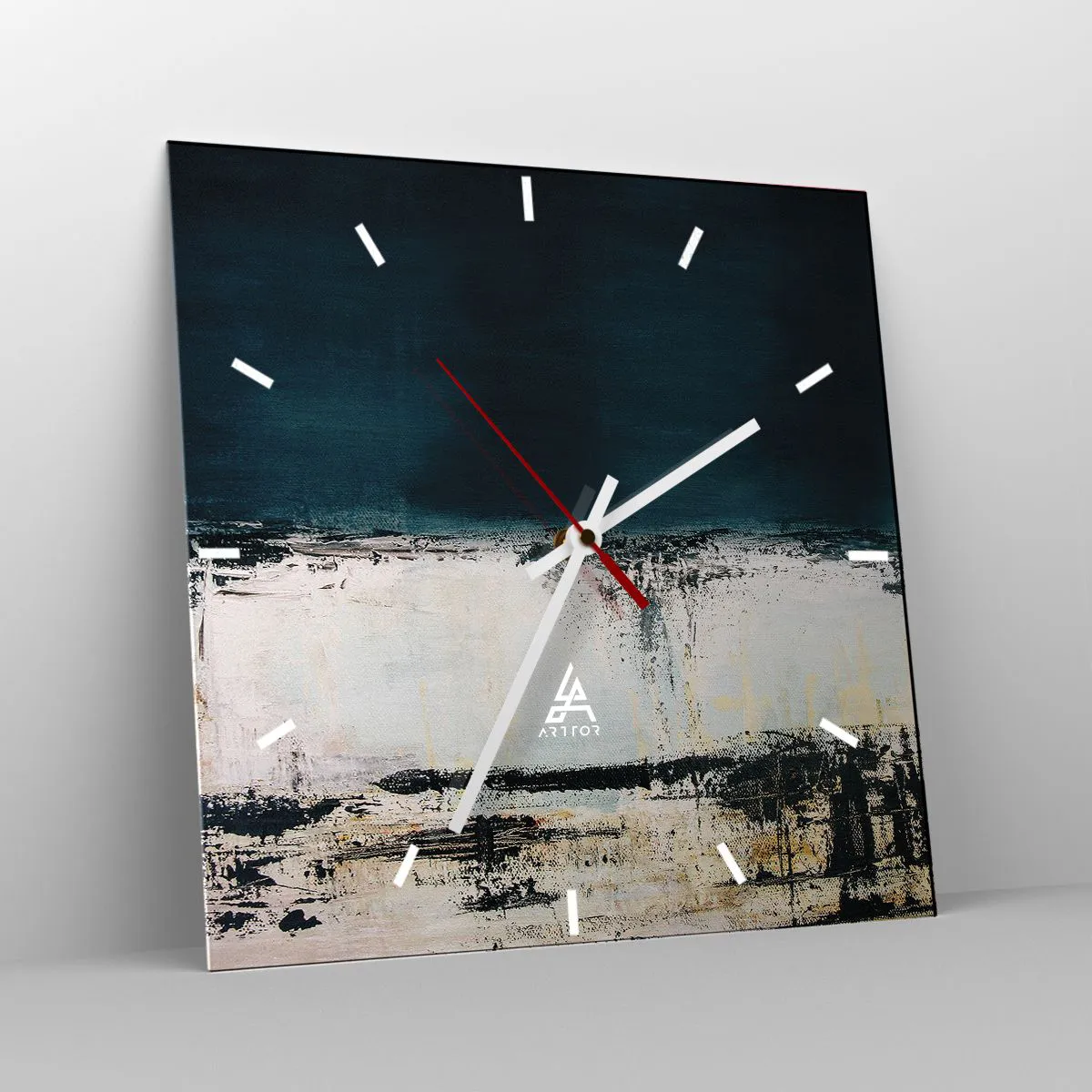 Wanduhr - Glasuhr - Horizontale Komposition - 40x40 cm