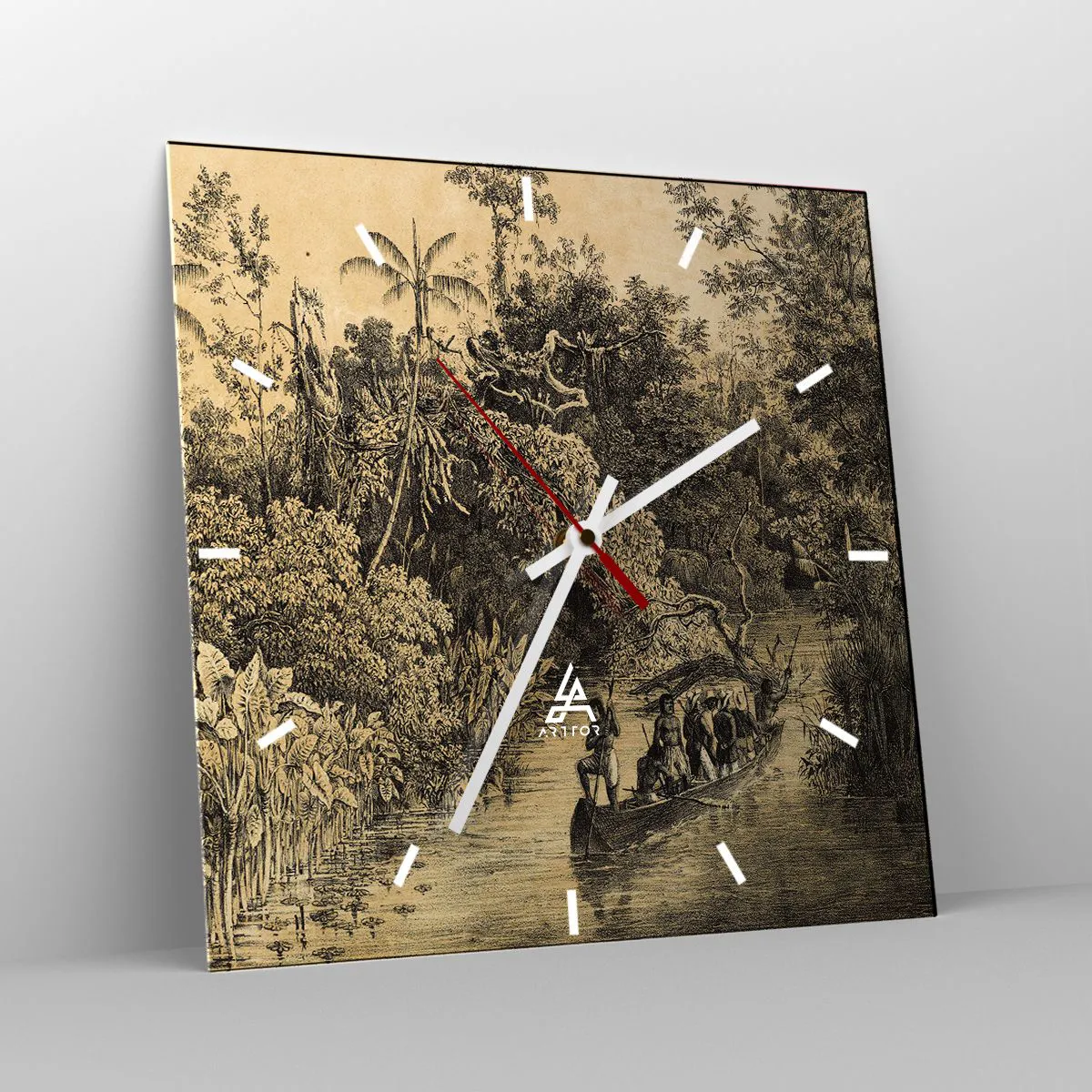 Ceas de perete - Ceas pe sticlă - Călătorie la sursă - 40x40 cm
