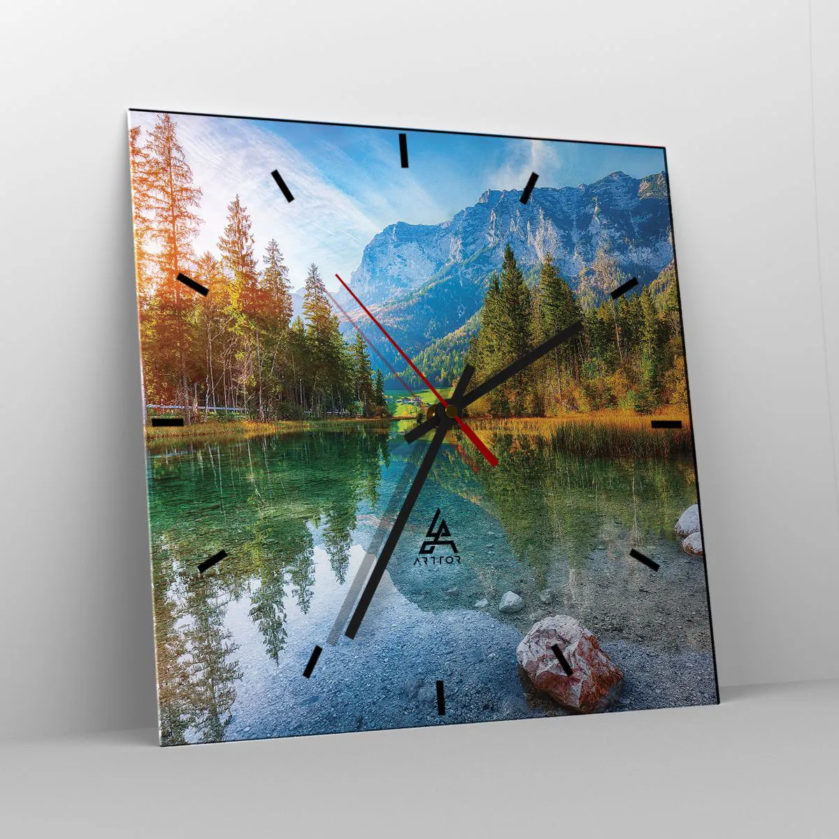 Ceas de perete - Ceas pe sticlă - Blândețea toamnei - 40x40 cm