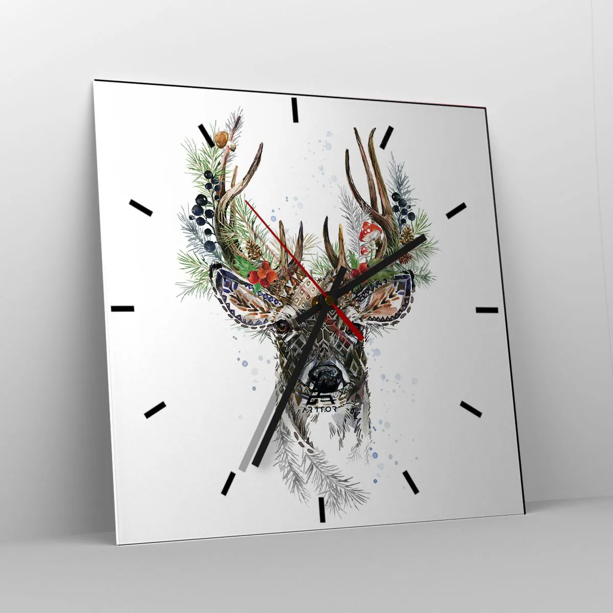 Wandklok - Klok - In een feestelijk gewaad - 40x40 cm