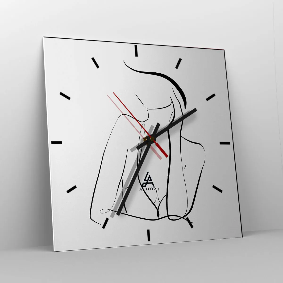 Wall clock - Clock on glass - On Waves of Dreams - 40x40 cm