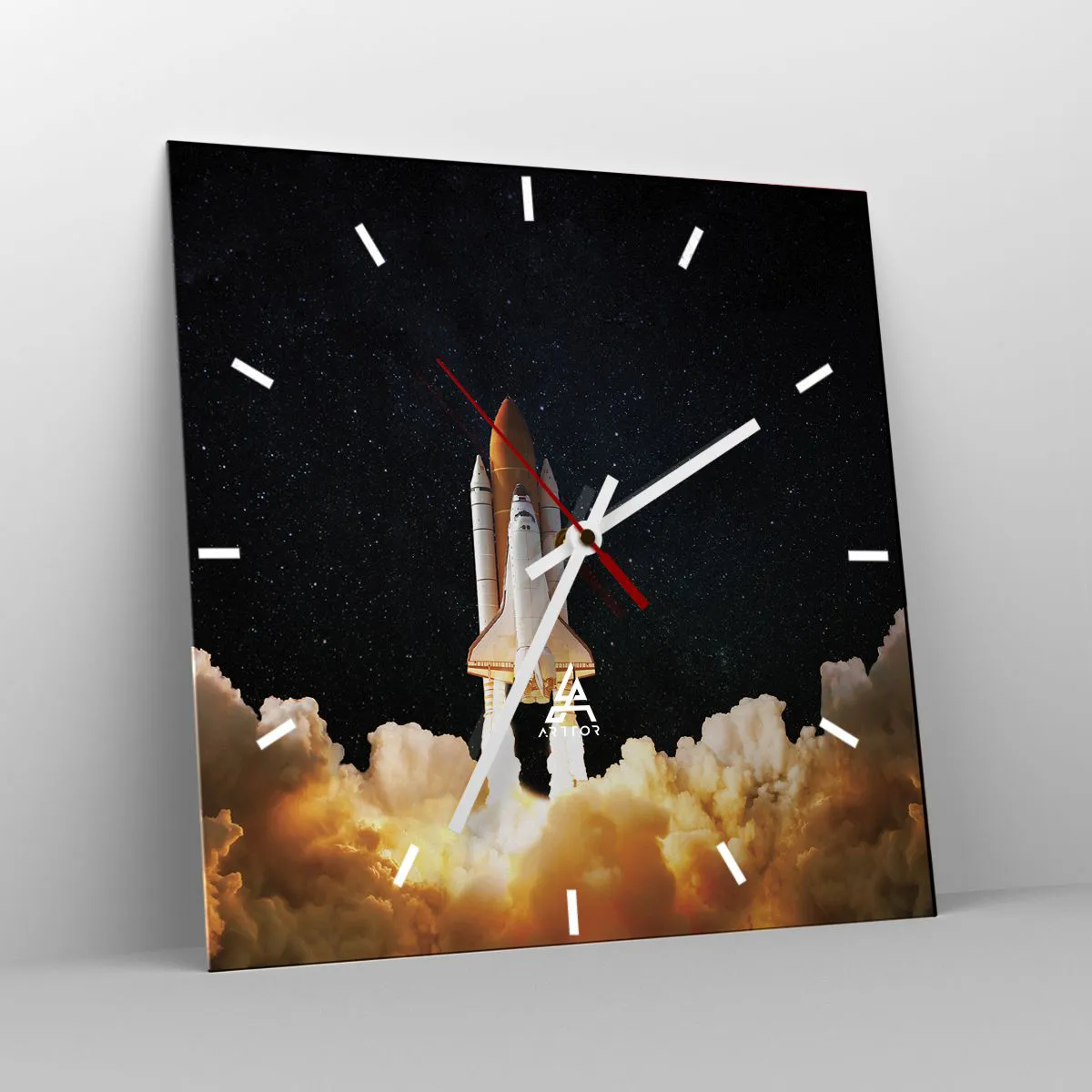 Ceas de perete - Ceas pe sticlă - Ad astra! - 40x40 cm