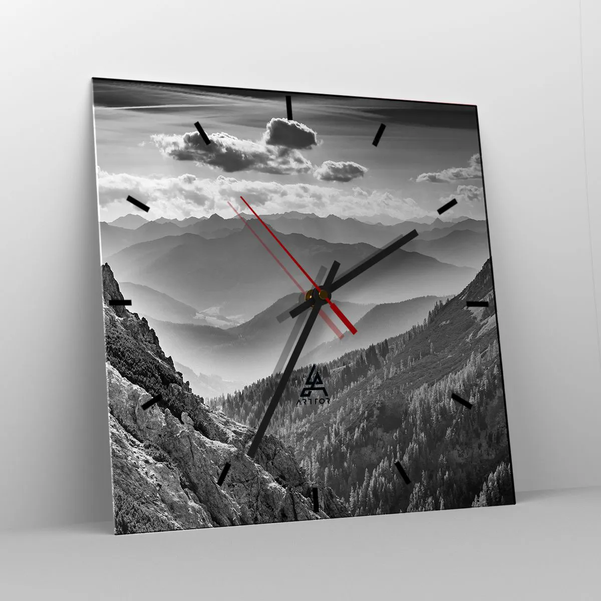 Ceas de perete - Ceas pe sticlă - Dincolo de orizont - 40x40 cm