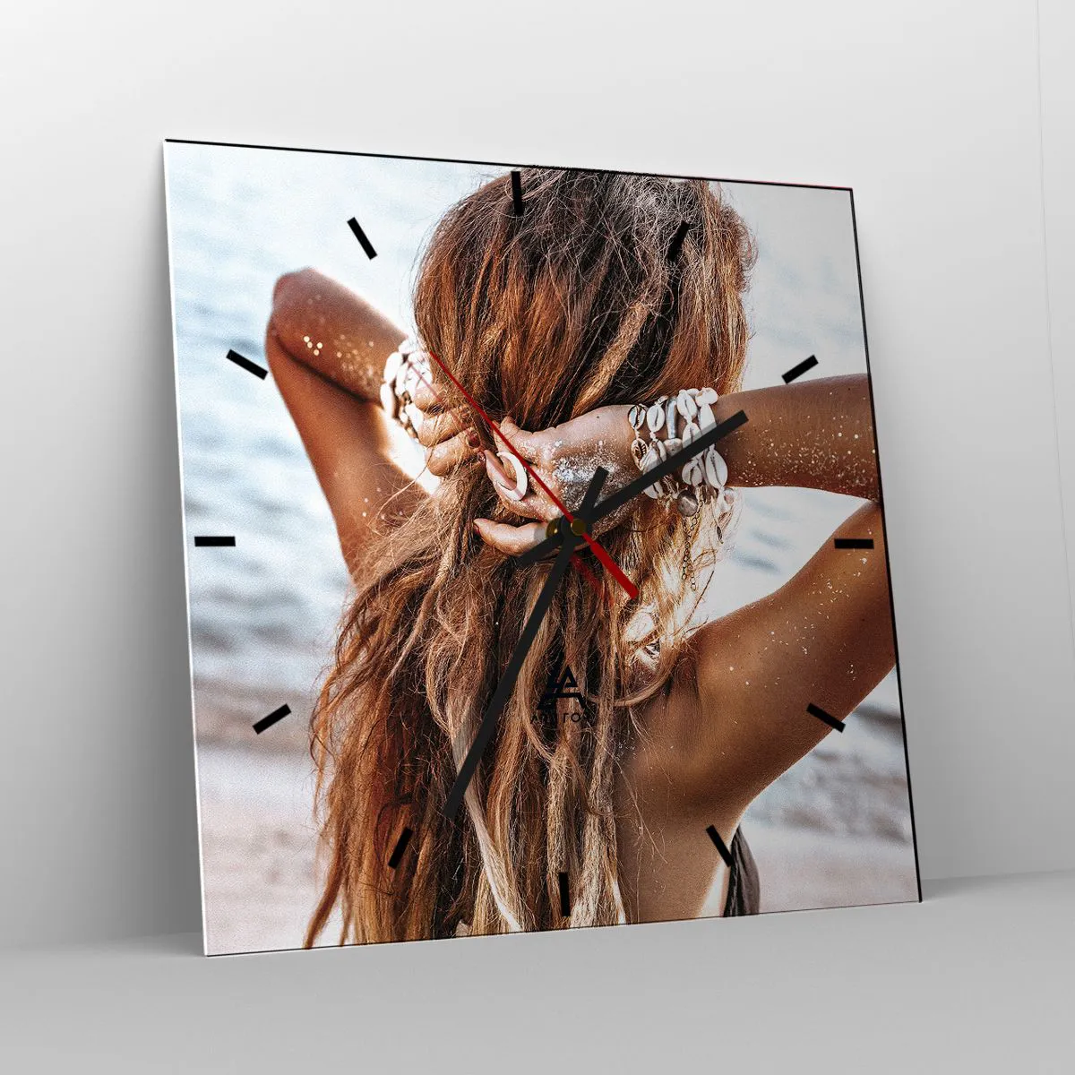 Ceas de perete - Ceas pe sticlă - Sora apei și a soarelui - 40x40 cm