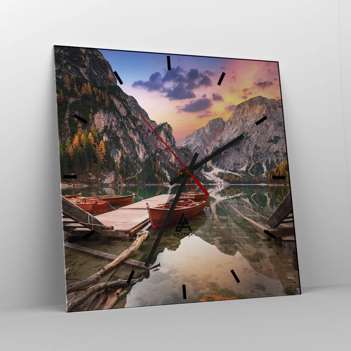 Wall clock - Clock on glass - Promise of a Day - 40x40 cm