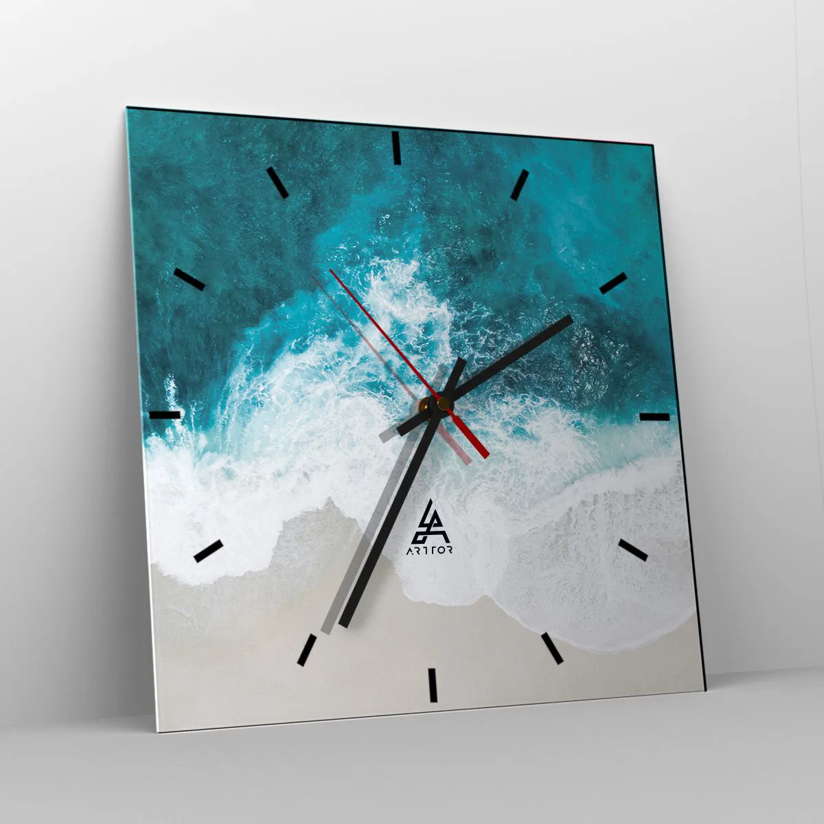 Wanduhr - Glasuhr - Natürliche Liebkosung - 40x40 cm