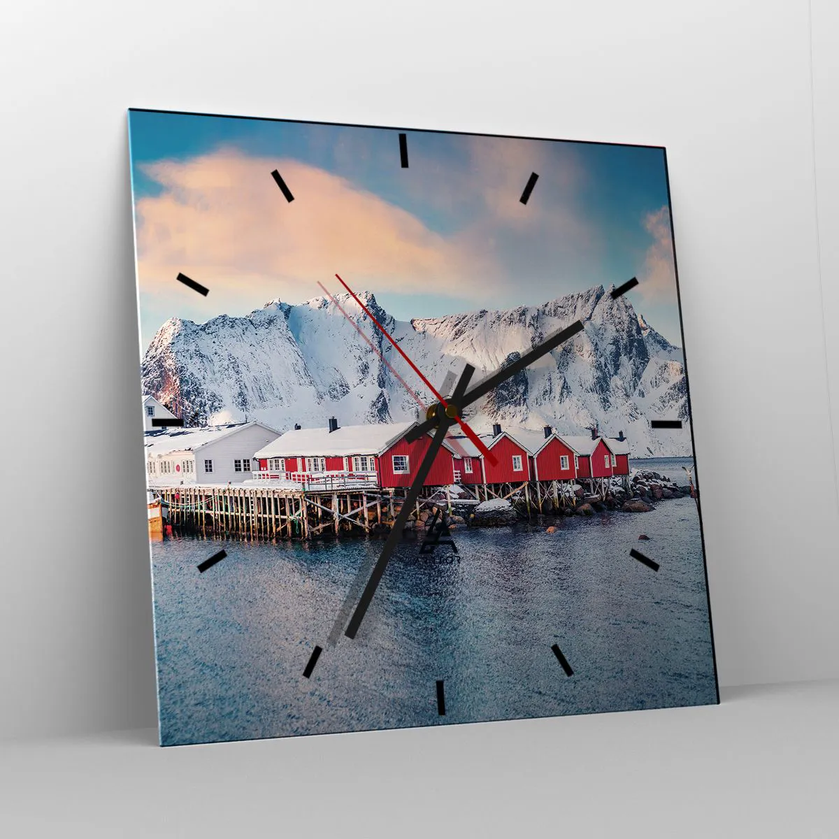 Wall clock - Clock on glass - Northern Retreat - 40x40 cm